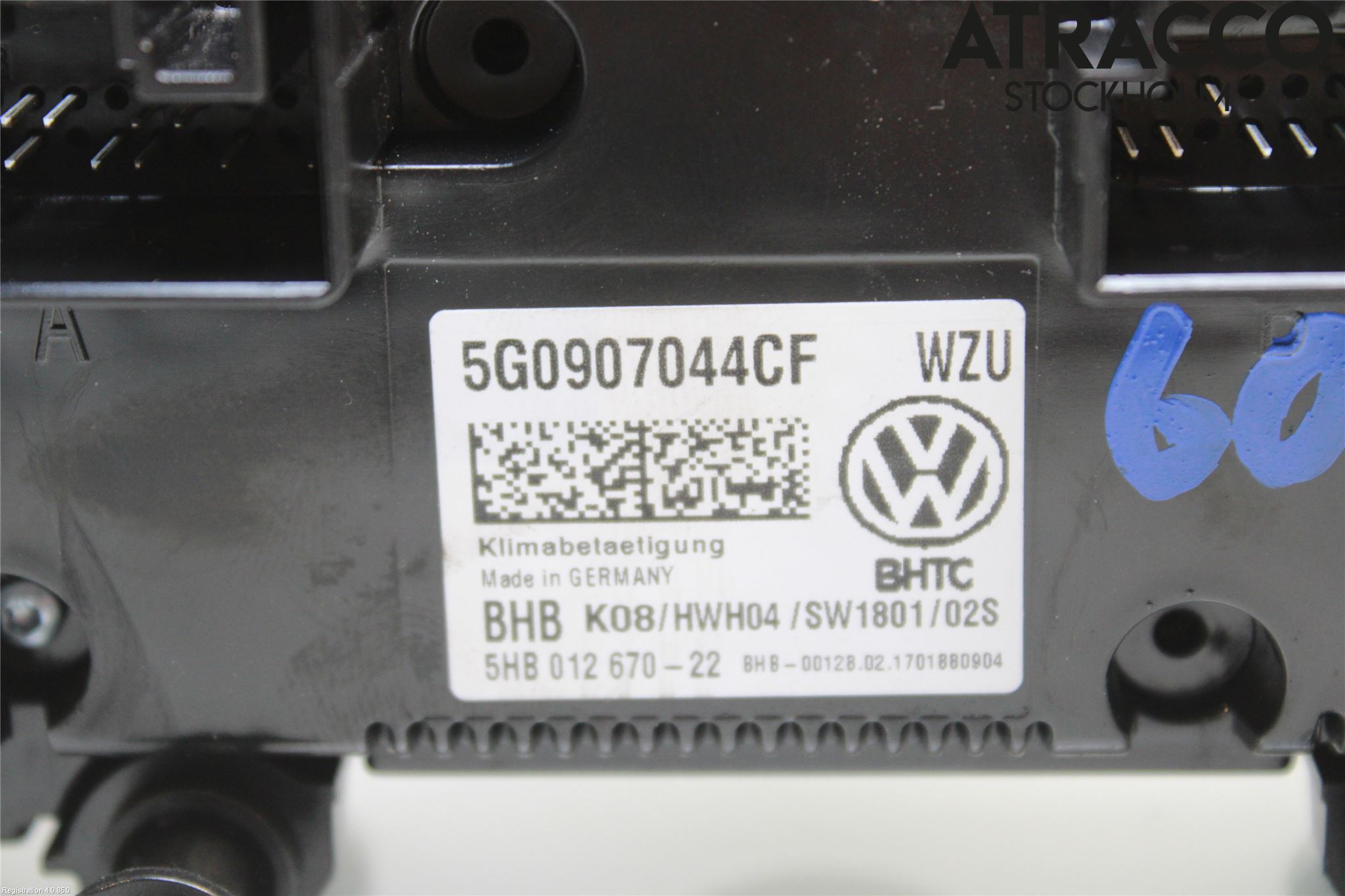 Volkswagen VW GOLF / E-GOLF VII 13-20 Varme Ac Betjening-Display