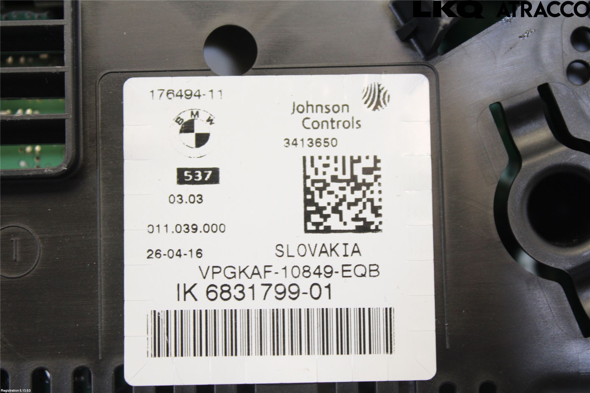 BMW 5 F10/F11/F18 09-17 Instr Kombinert
