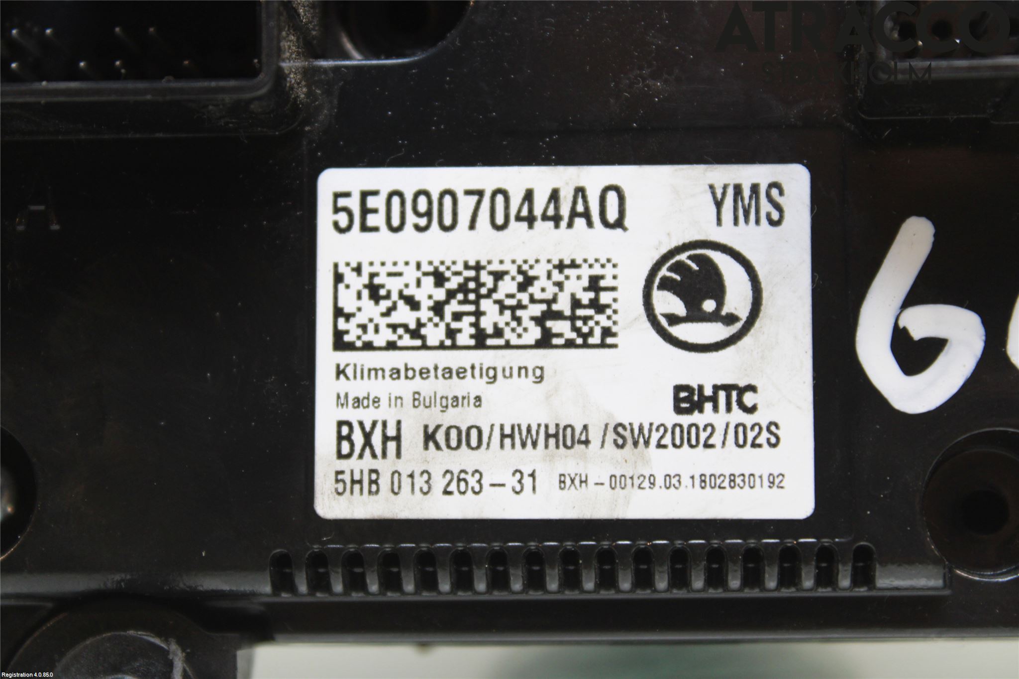 Skoda OCTAVIA (5E) 13-20 Varme Ac Betjening-Display