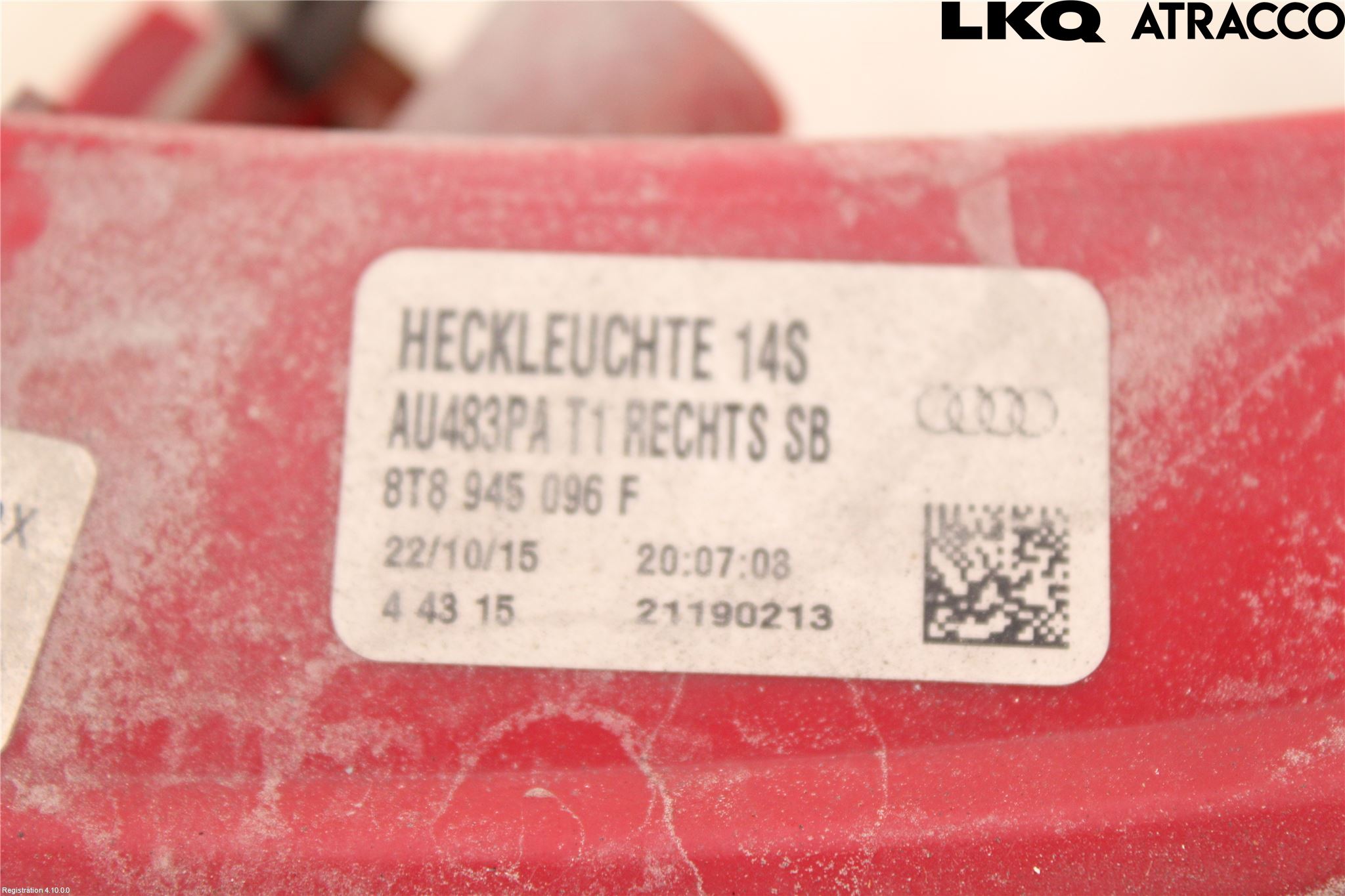 Audi S5 07- Baklykt Høyre