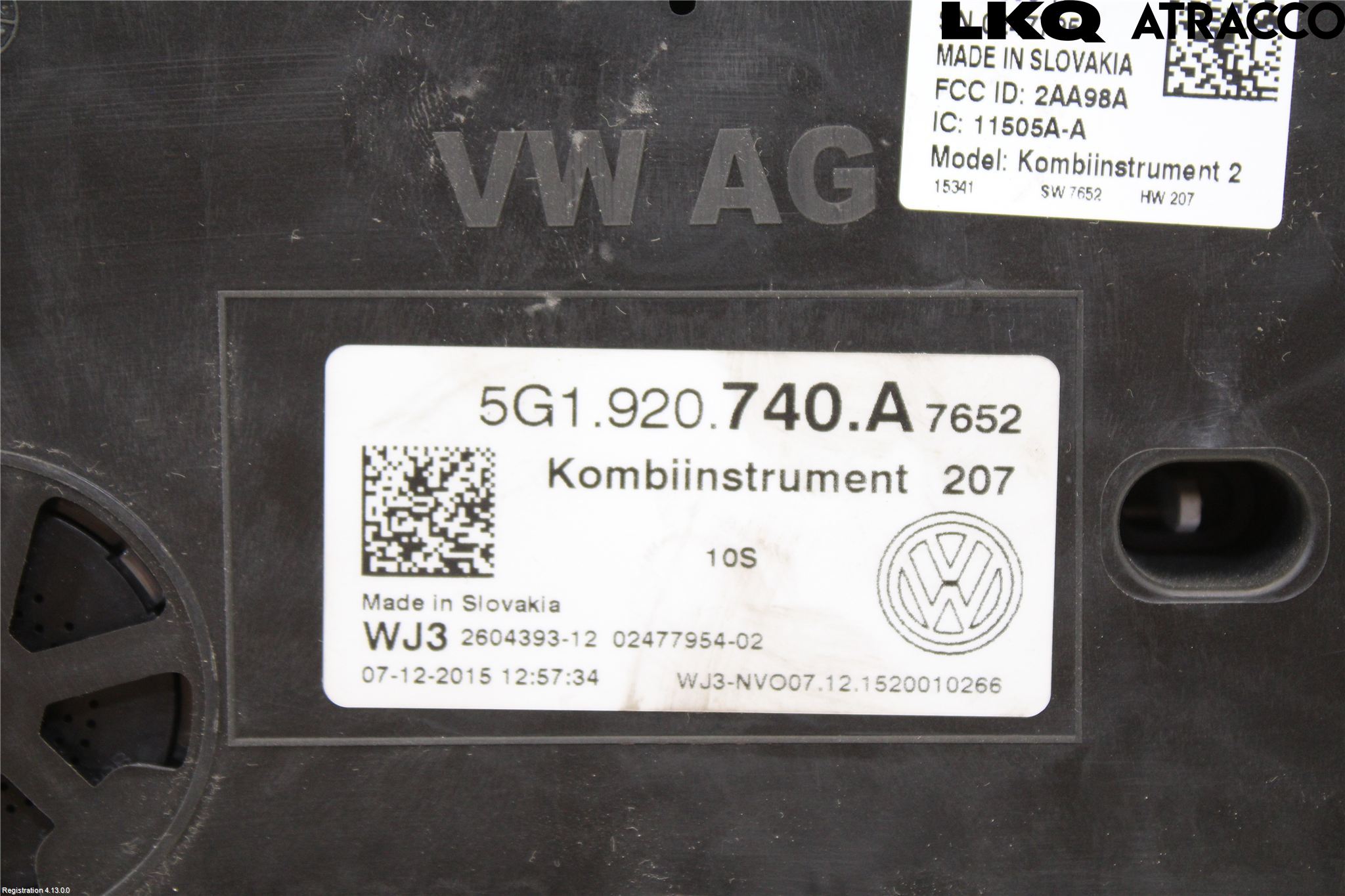 Volkswagen VW GOLF / E-GOLF VII 13-20 Instr Kombinert