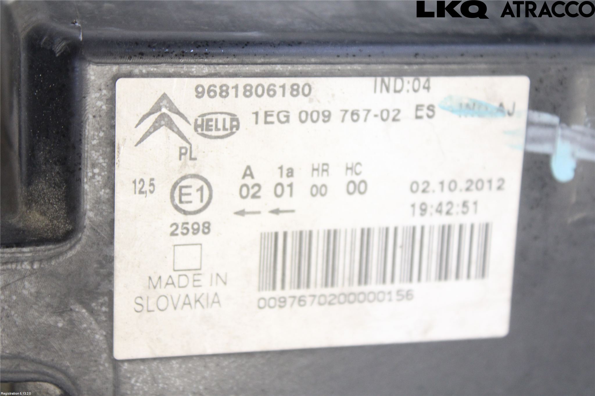 Citroen C3 PICASSO Frontlykt Høyre