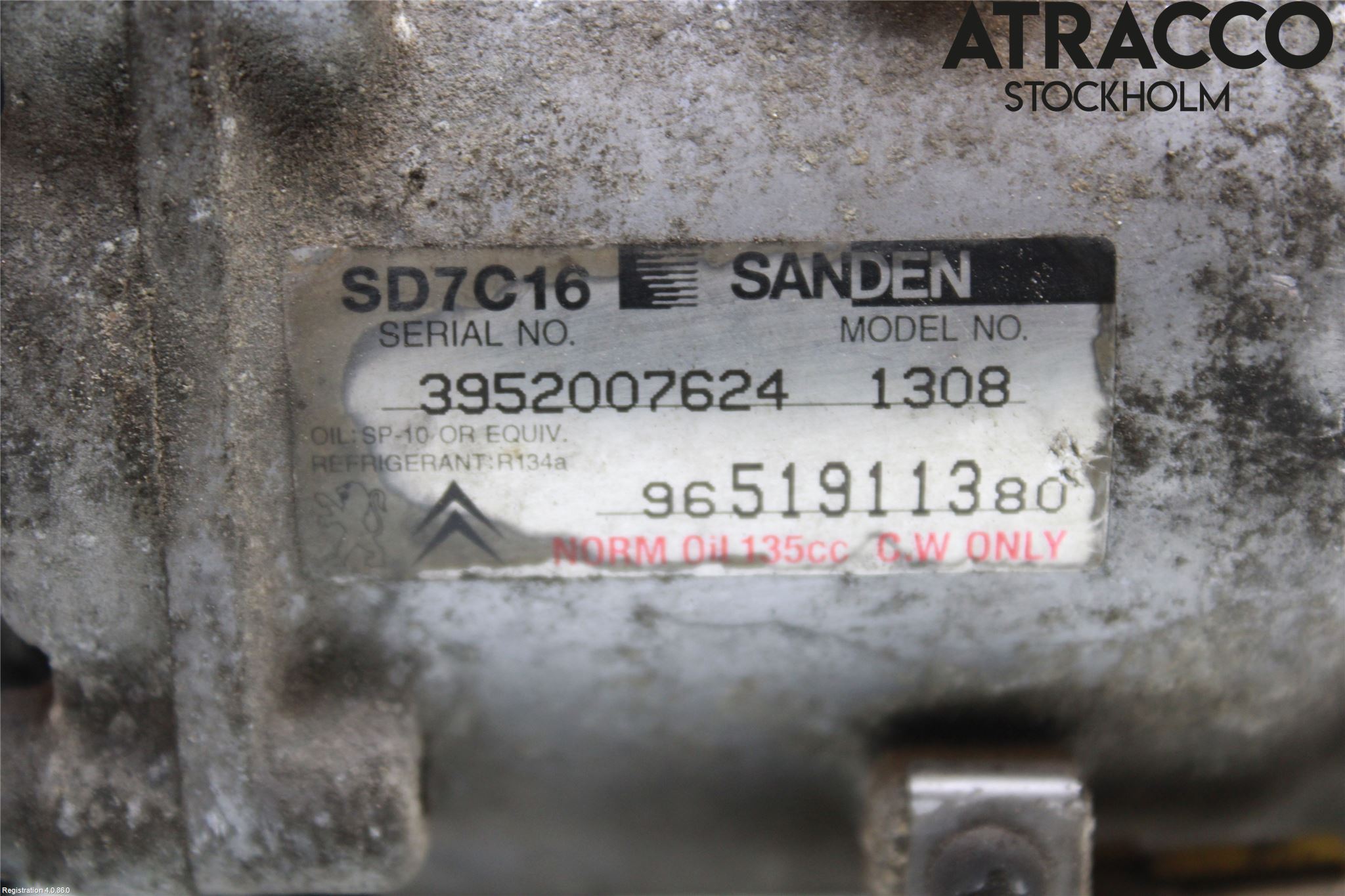 Citroen C4 GRAND PICASSO 07-13 Varme Ac Kompressor