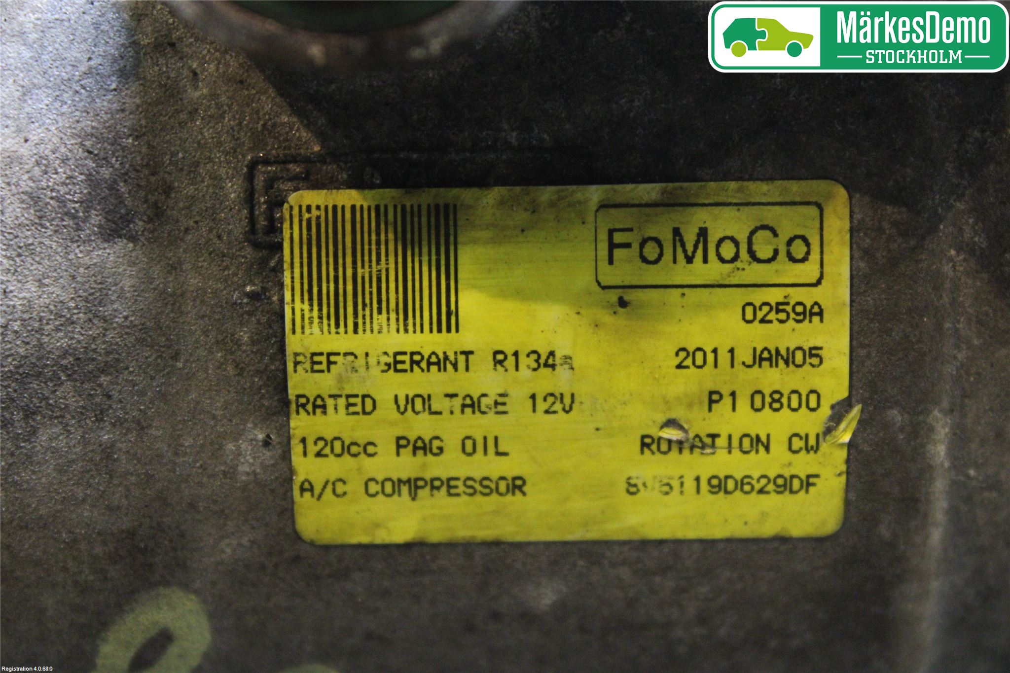 Ford FIESTA 09-12 Varme Ac Kompressor