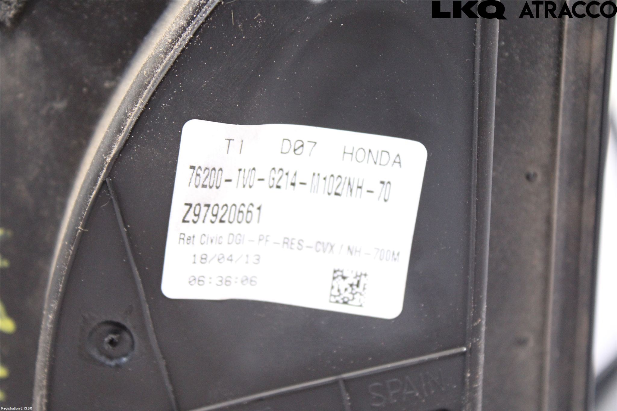 Honda CIVIC 12-16 Speil H M-El Justering