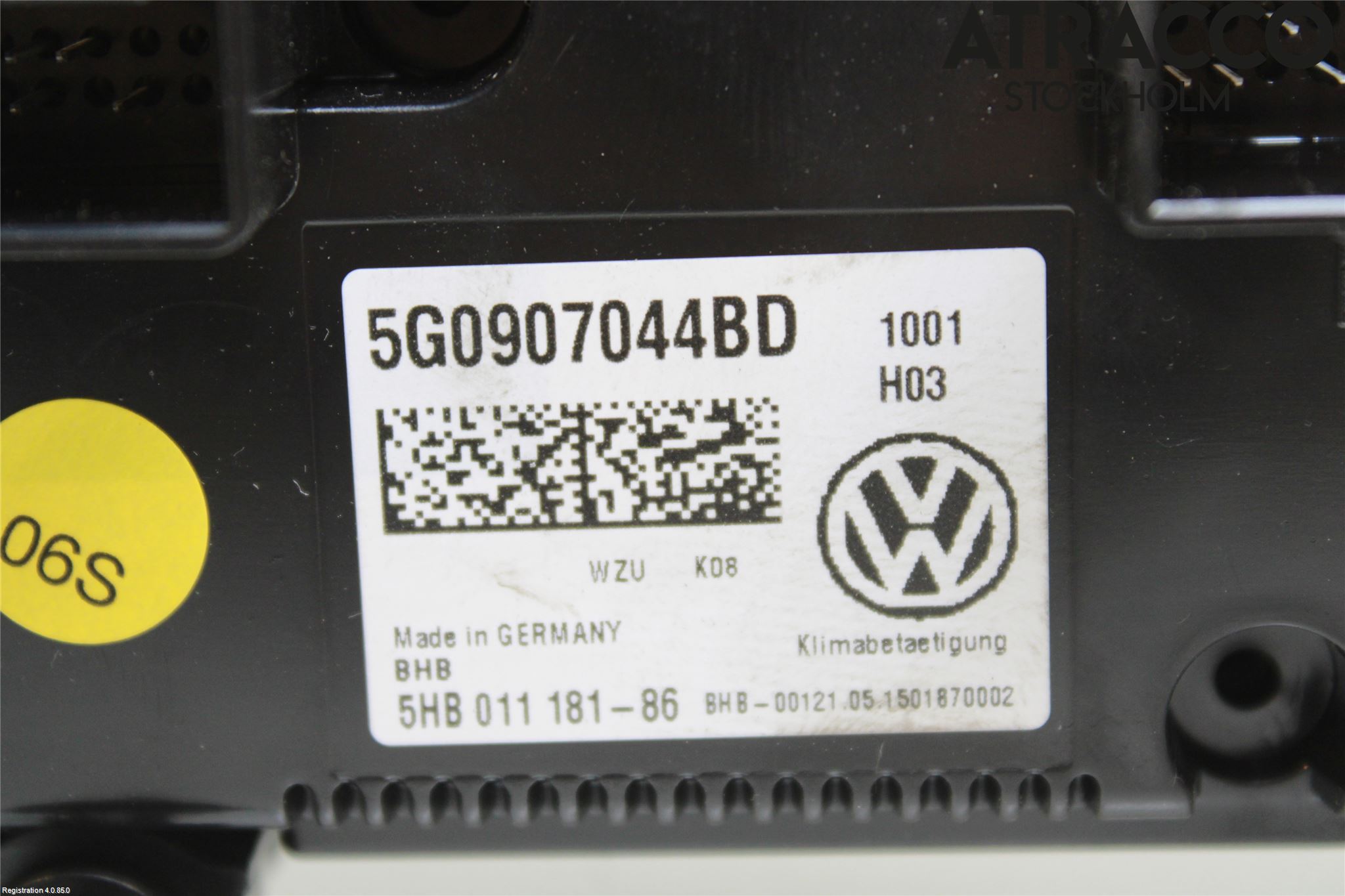 Volkswagen VW GOLF / E-GOLF VII 13-20 Varme Ac Betjening-Display