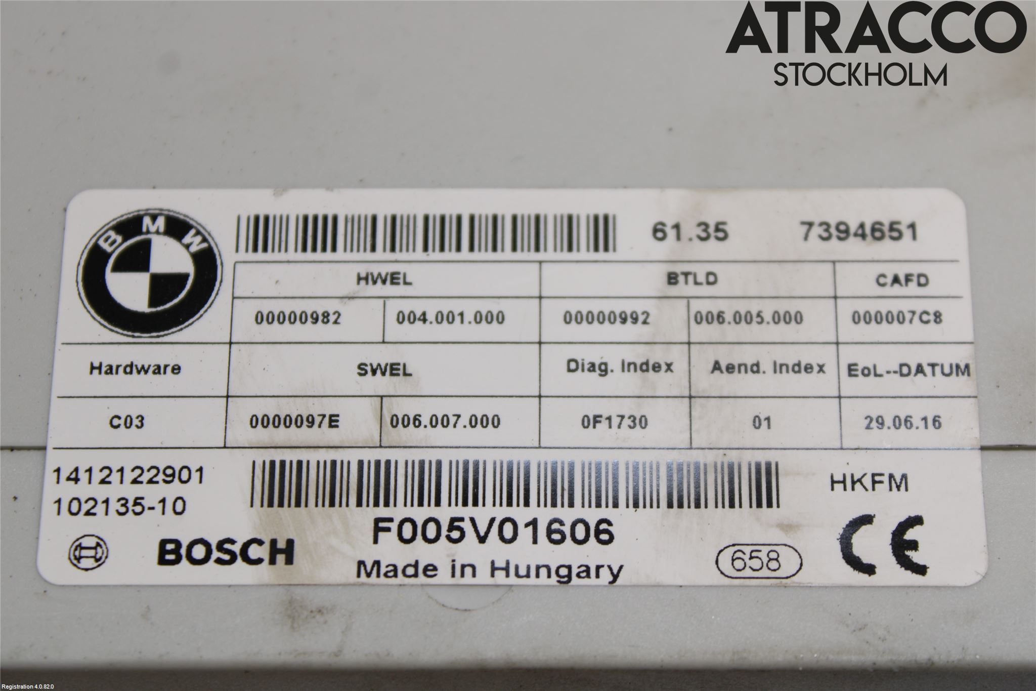 BMW 5 F10/F11/F18 09-17 Styreenhet Øvrig