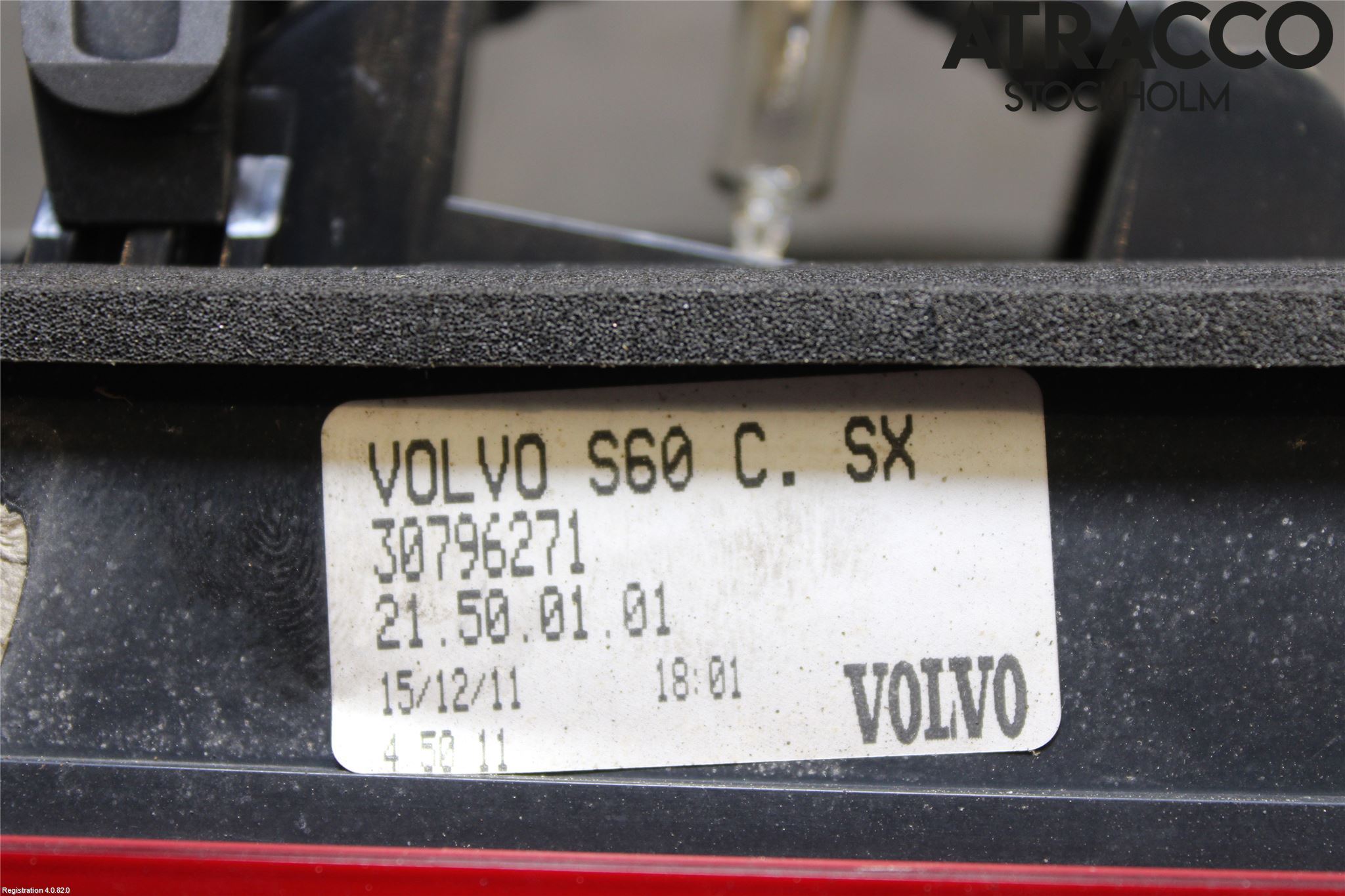 Volvo S60 11-13 Baklykt Venstre  På Luke(Indre