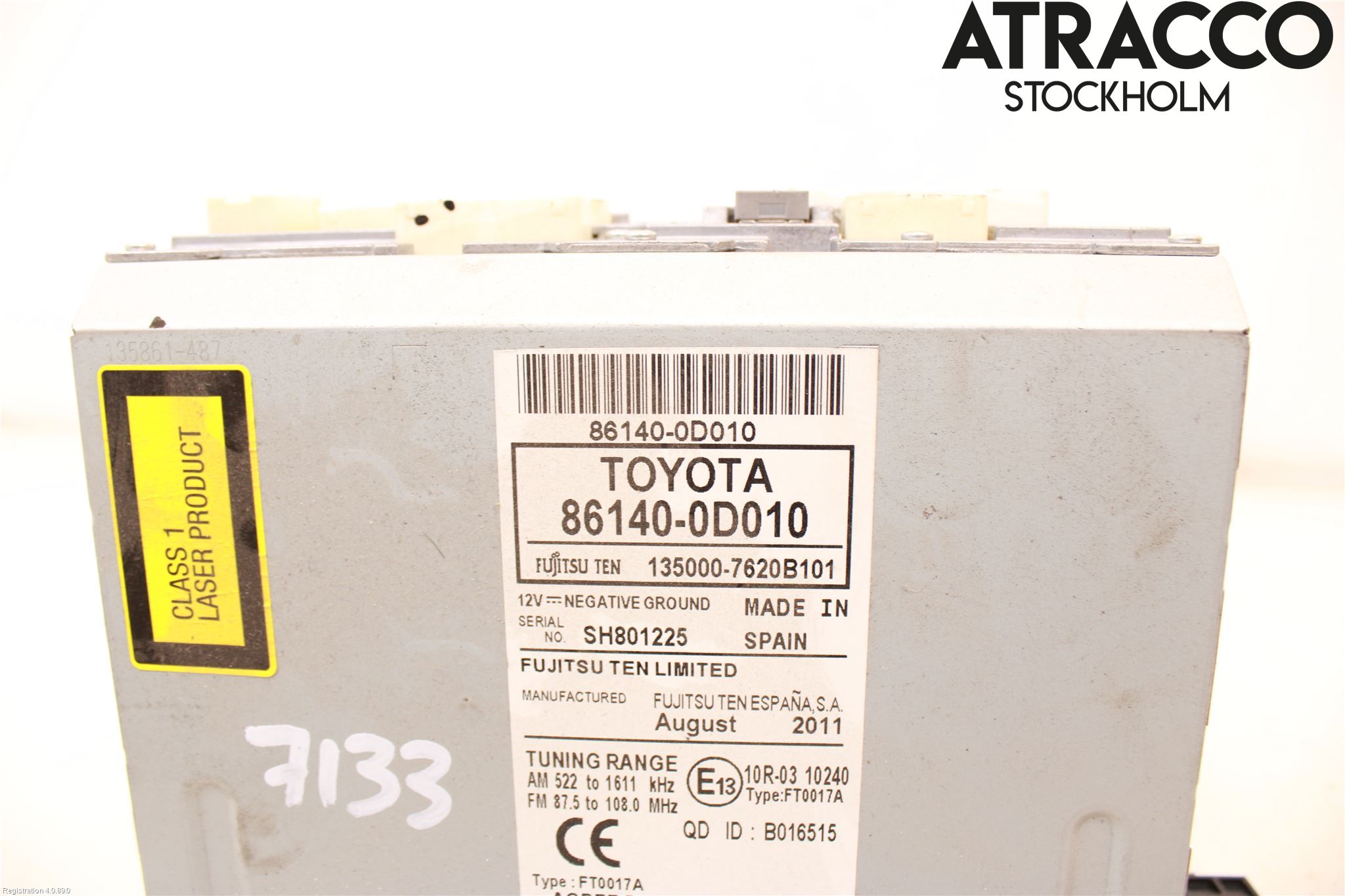 Toyota YARIS XP130 12-14 Stereo Radio Med Cd