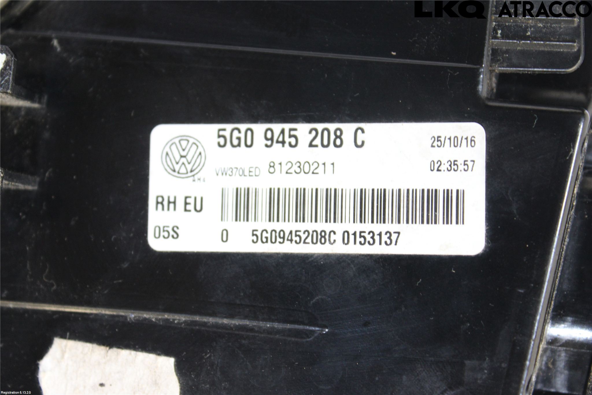 Volkswagen VW GOLF / E-GOLF VII 13-20 Baklykt Høyre