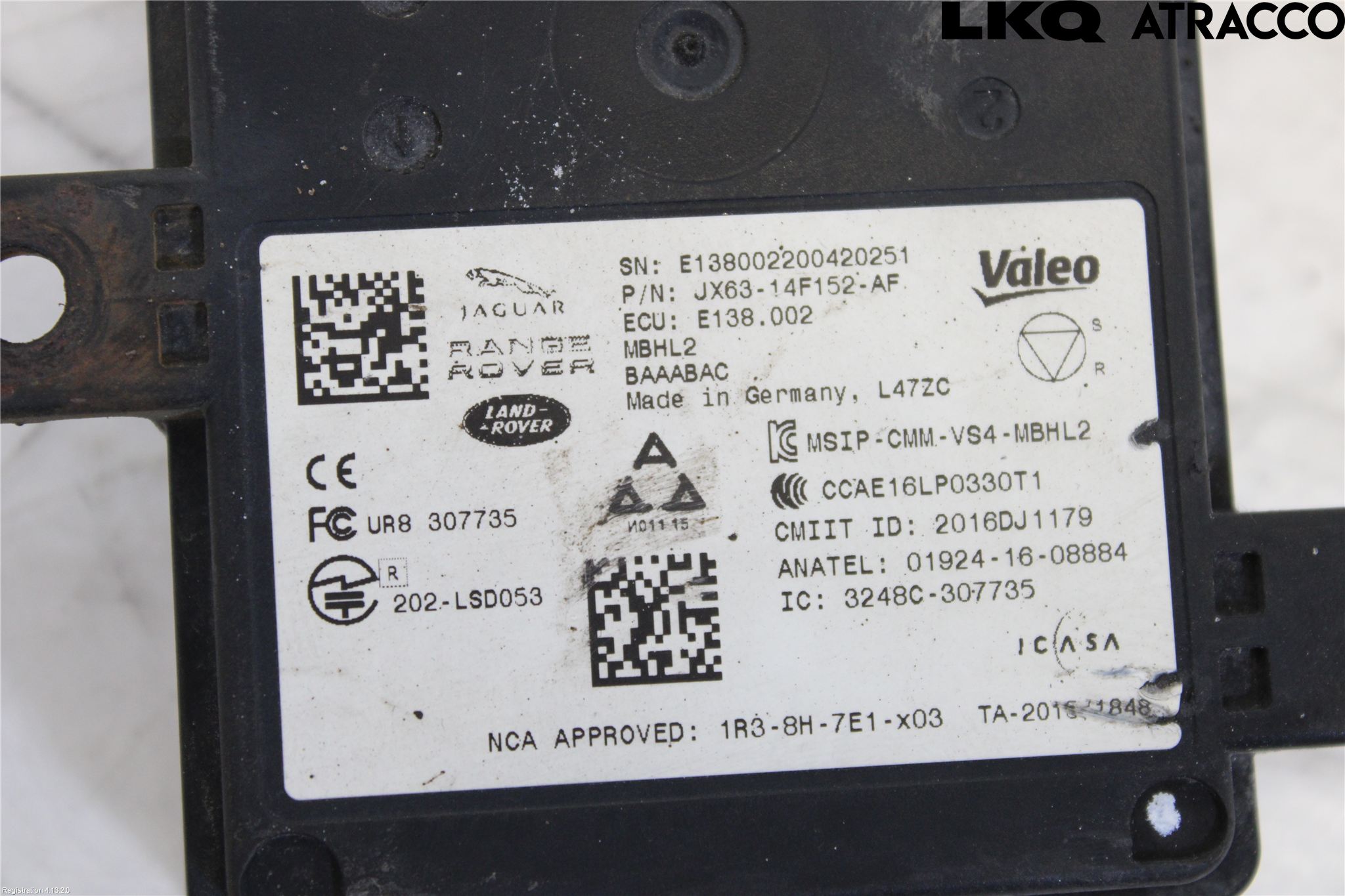 Landrover RANGE ROVER VELAR (L560) 17- Sensor Kollisjonsbeskyttelse