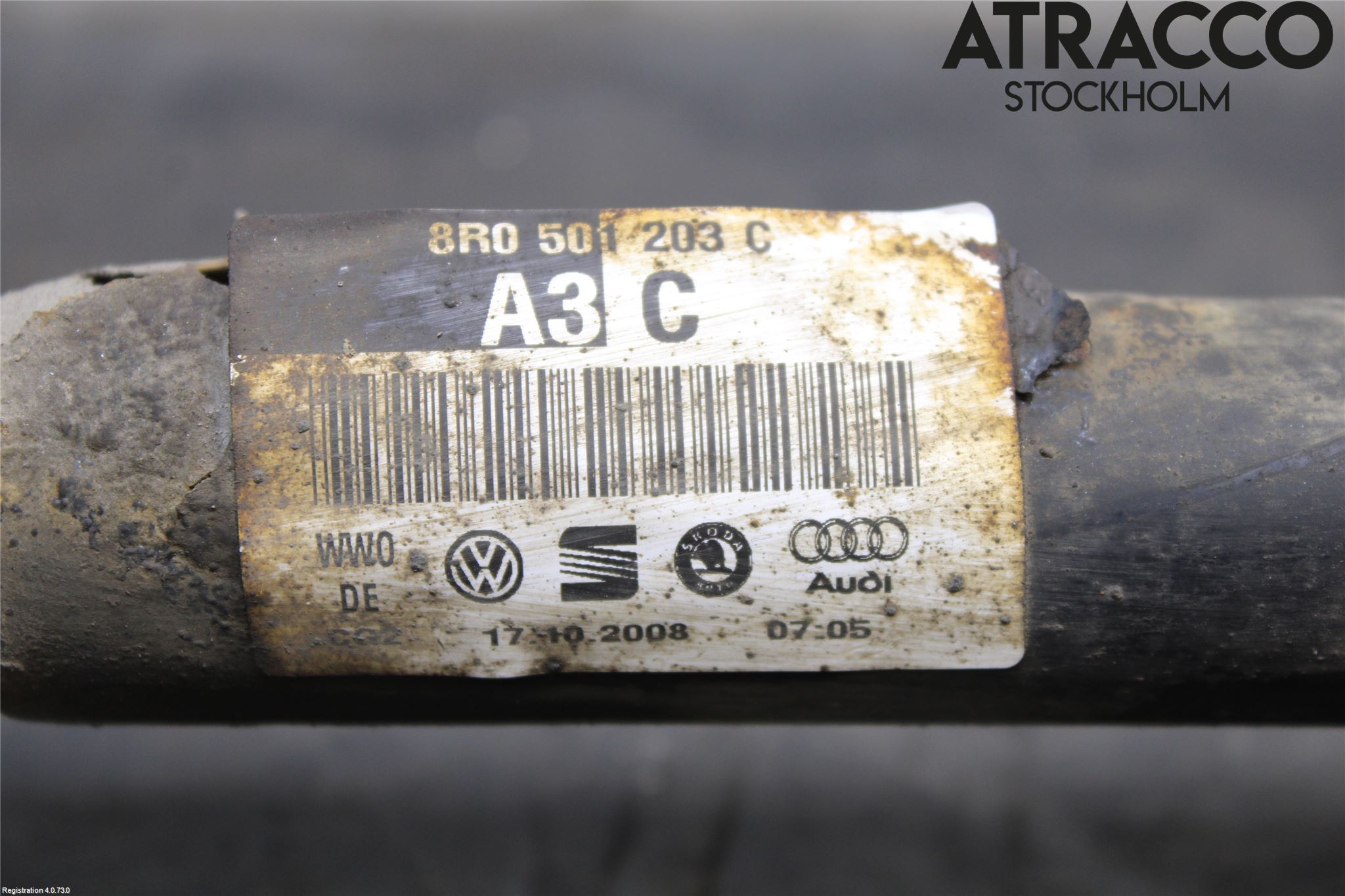 Audi Q5 09-16 Drivaksel Bak Kompl Høyre