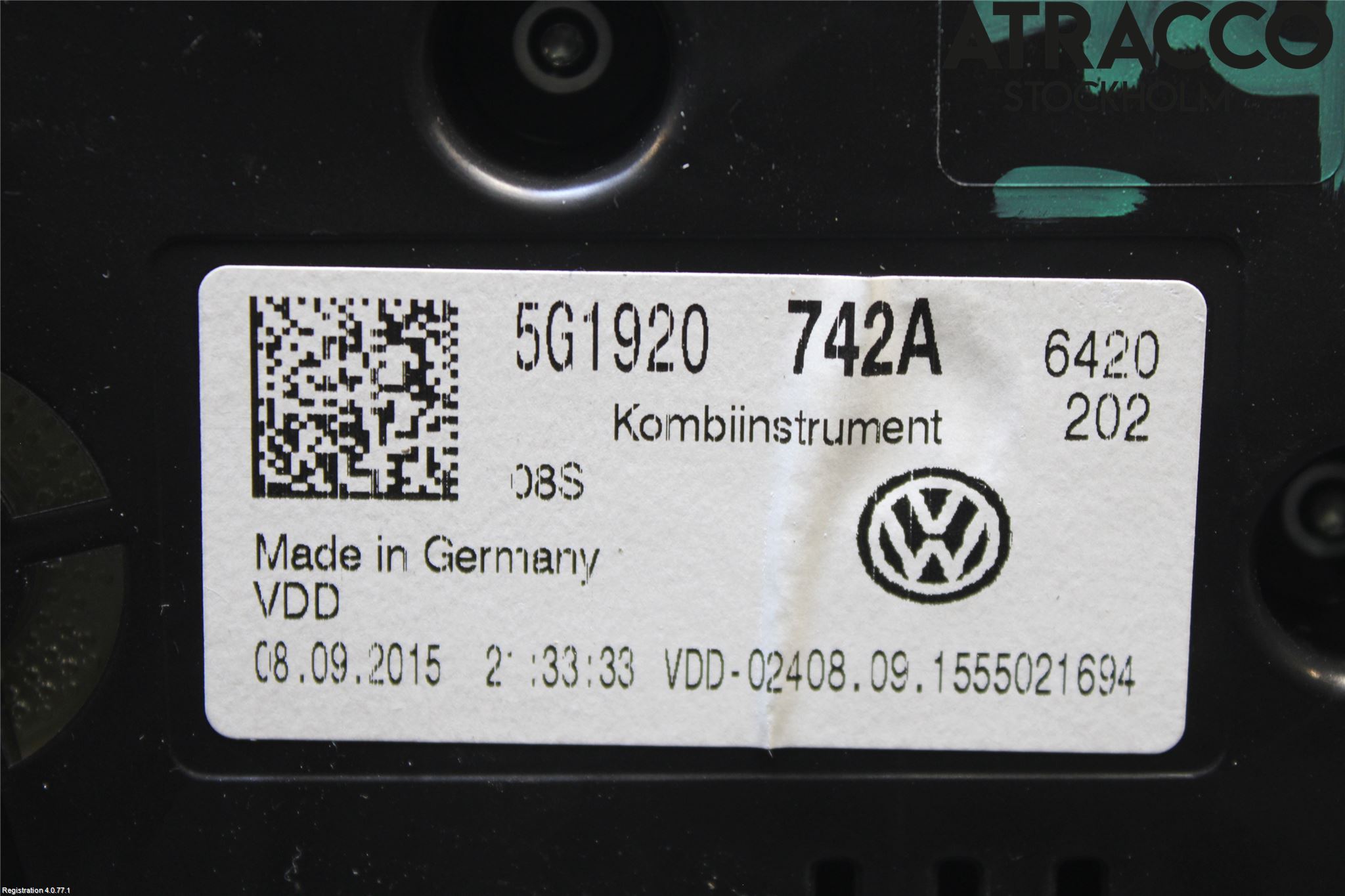 Volkswagen VW GOLF / E-GOLF VII 13-20 Instr Kombinert