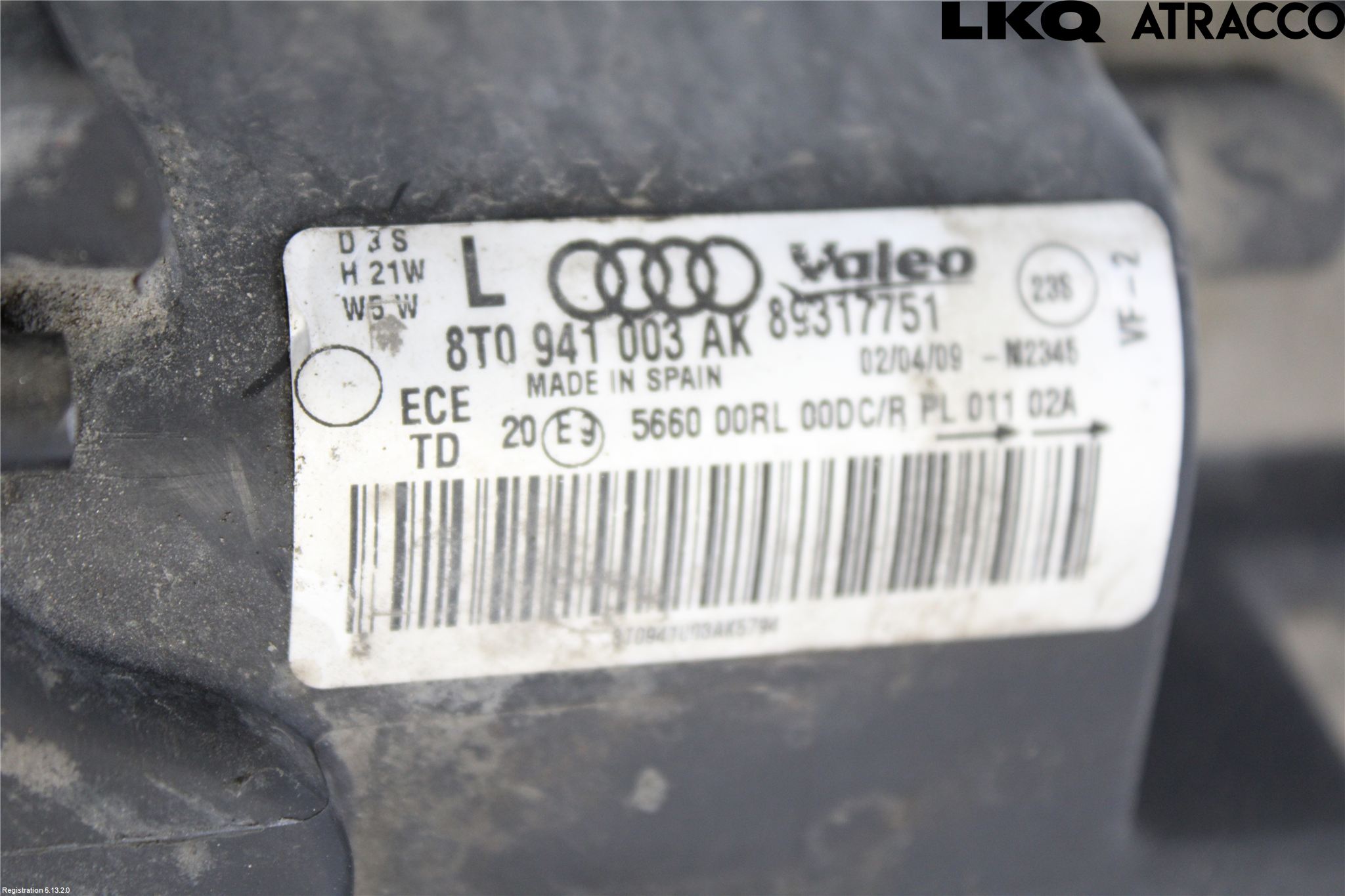 Audi A5 07-16 Frontlykt Venstre