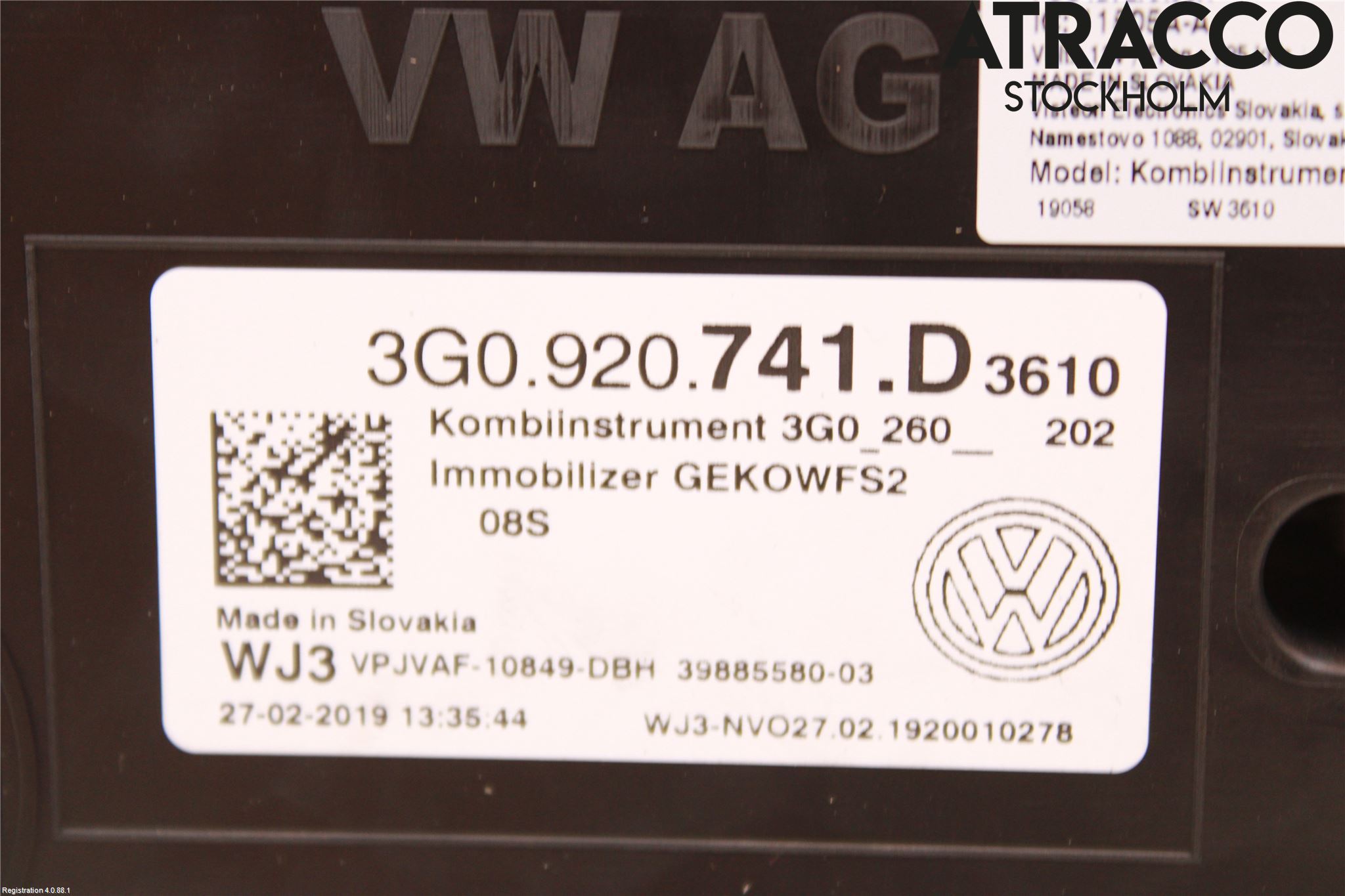 Volkswagen VW PASSAT 15-19 Instr Kombinert