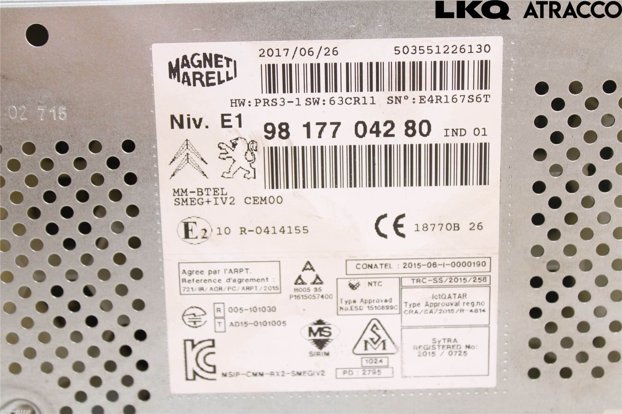 Citroen BERLINGO 08-18 Stereo Radio Med Cd