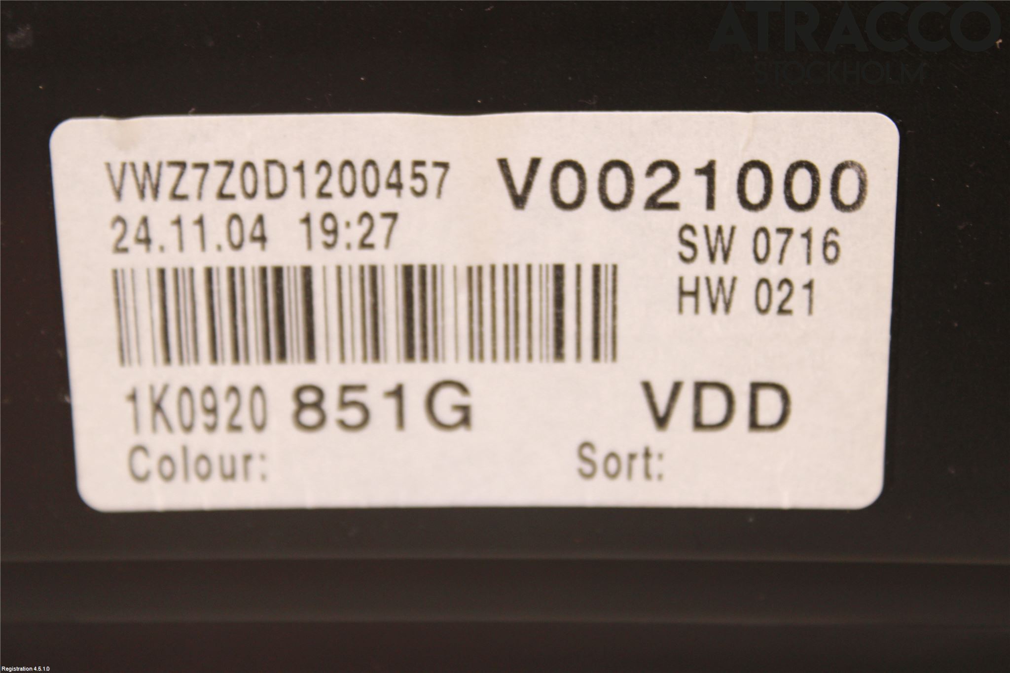Volkswagen VW GOLF V 04-09 Instr Kombinert