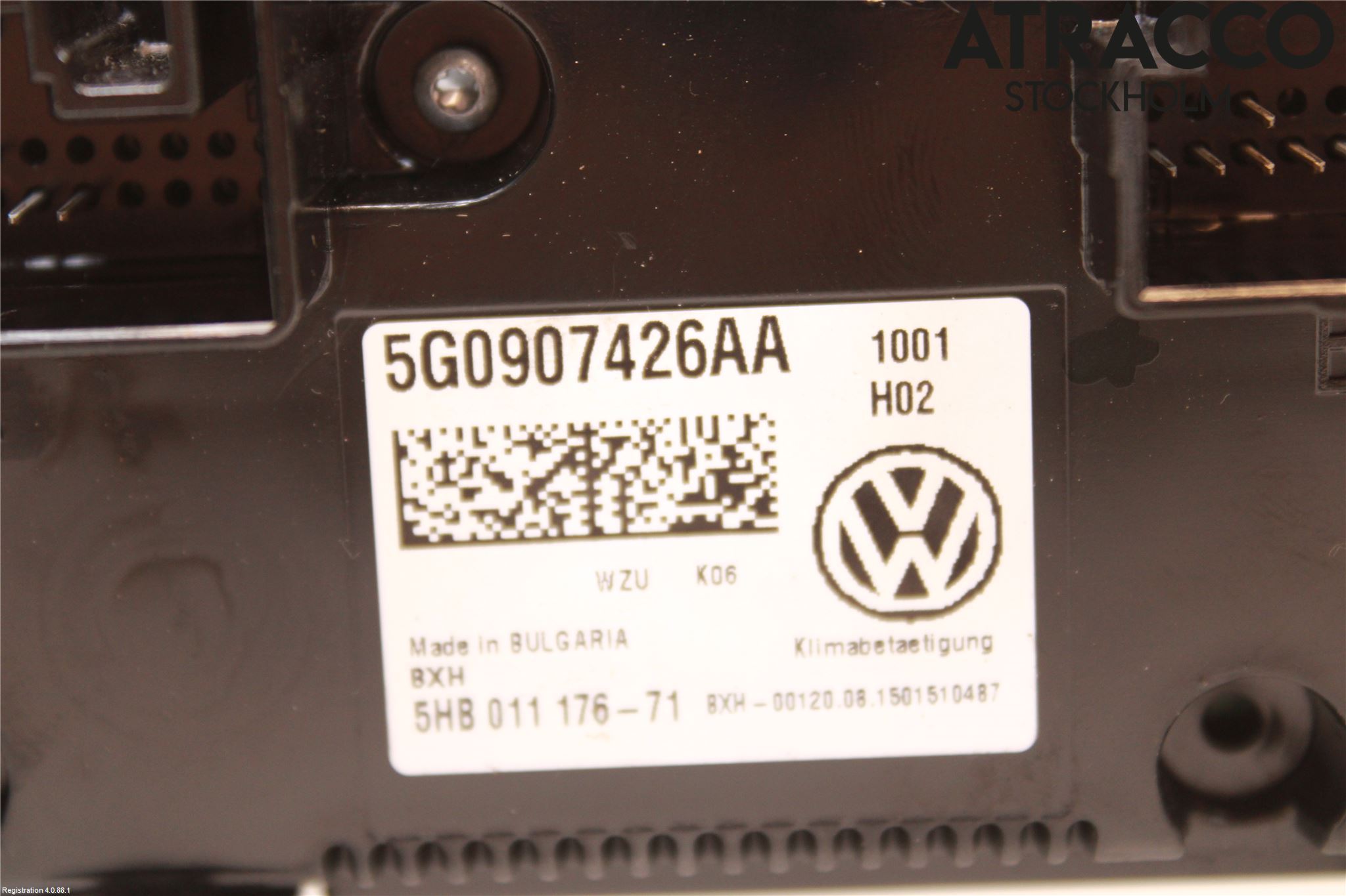 Volkswagen VW GOLF / E-GOLF VII 13-20 Varme Ac Betjening-Display