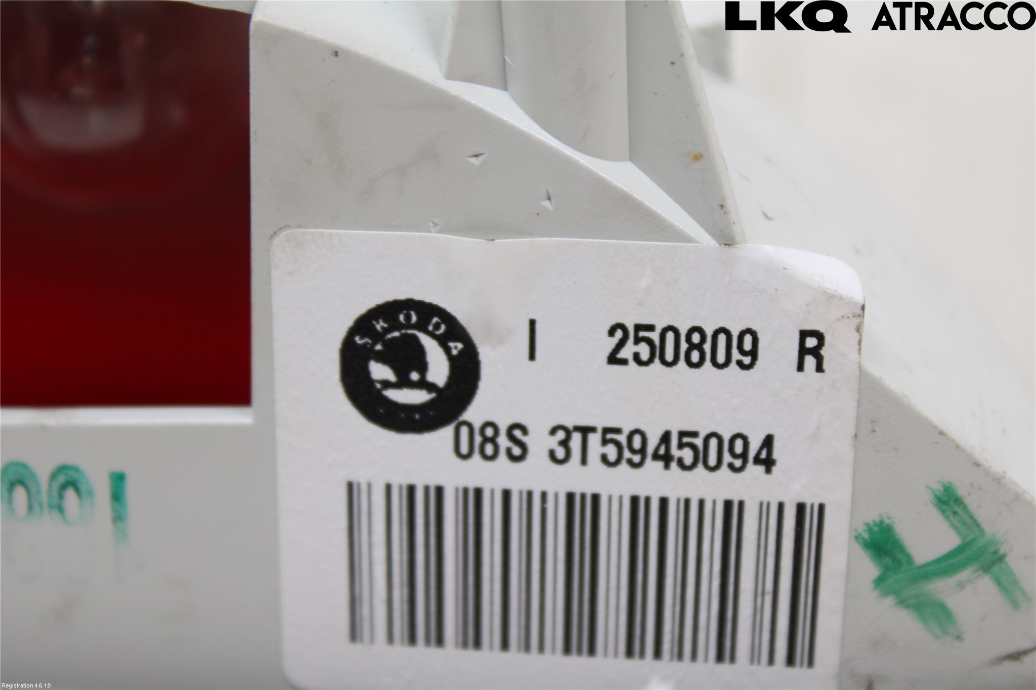 Skoda OCTAVIA (1Z) 05-13 Baklykt Høyre  På Luke(Indre)