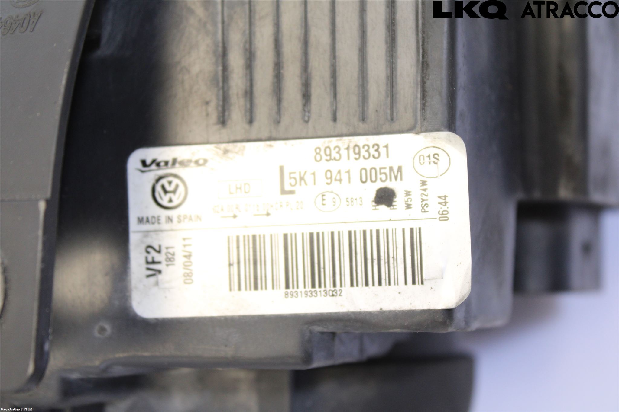 Volkswagen VW GOLF VI 09-13 Frontlykt Venstre