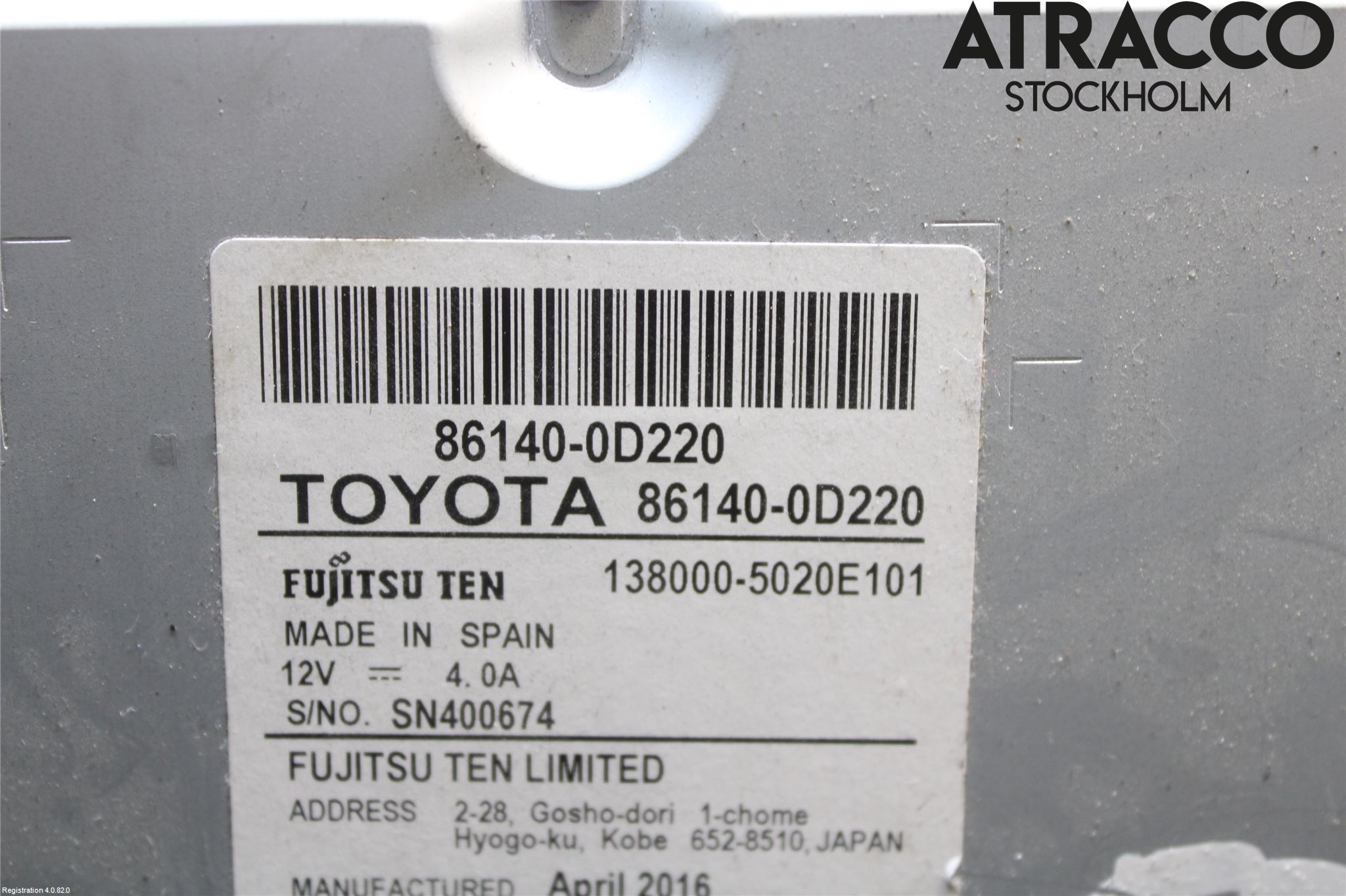 Toyota YARIS XP130 15-20 Stereo Radio Med Cd