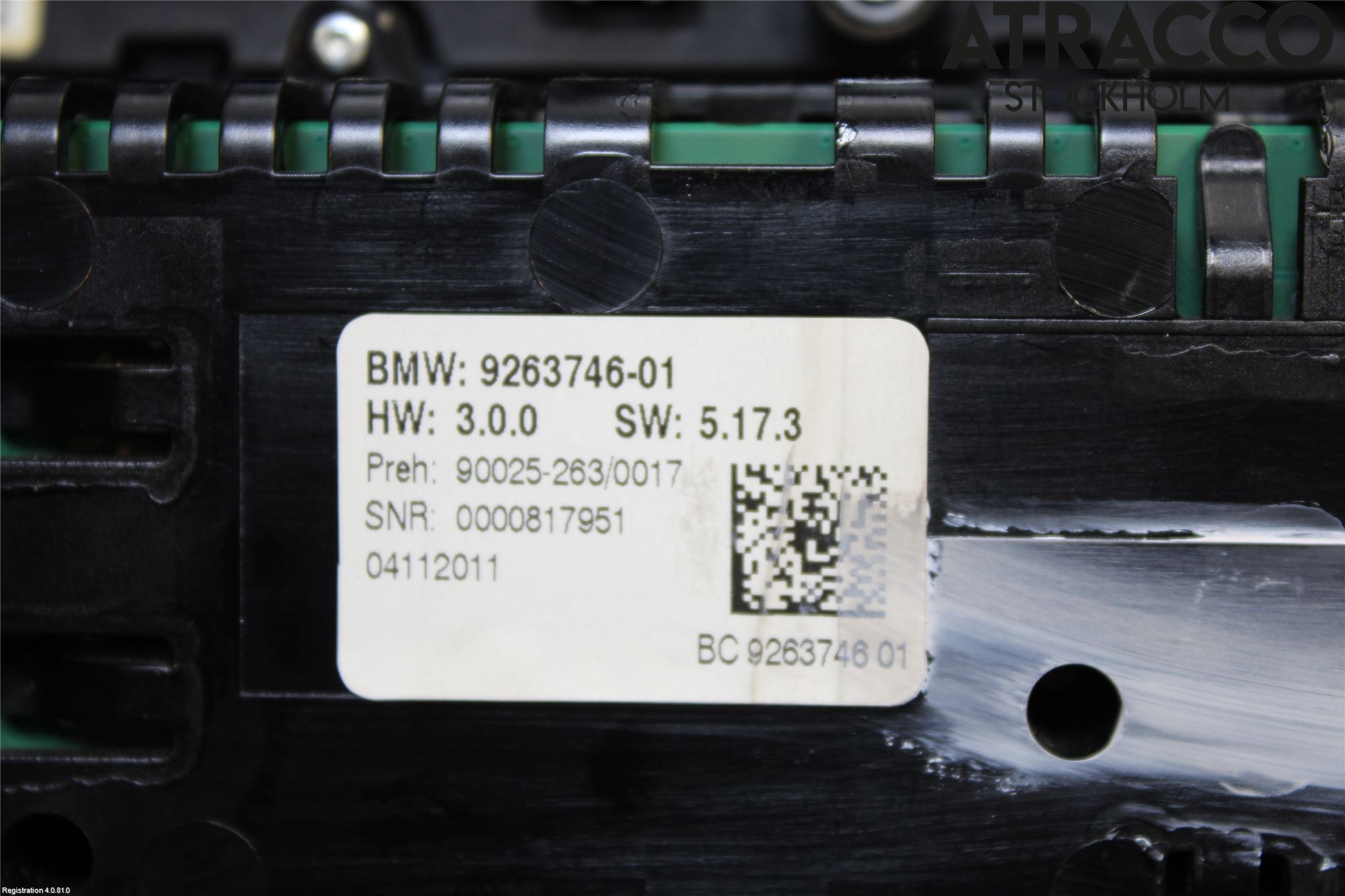 BMW 5 F10/F11/F18 09-17 Varme Ac Betjening-Display