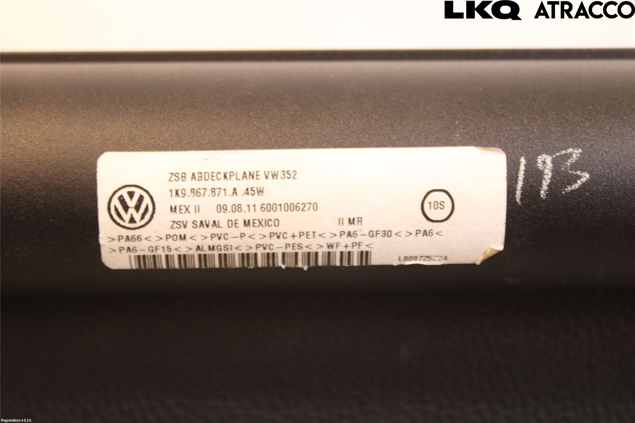 Volkswagen VW GOLF VI 09-13 Innr Innsyn Beskytelse Stv