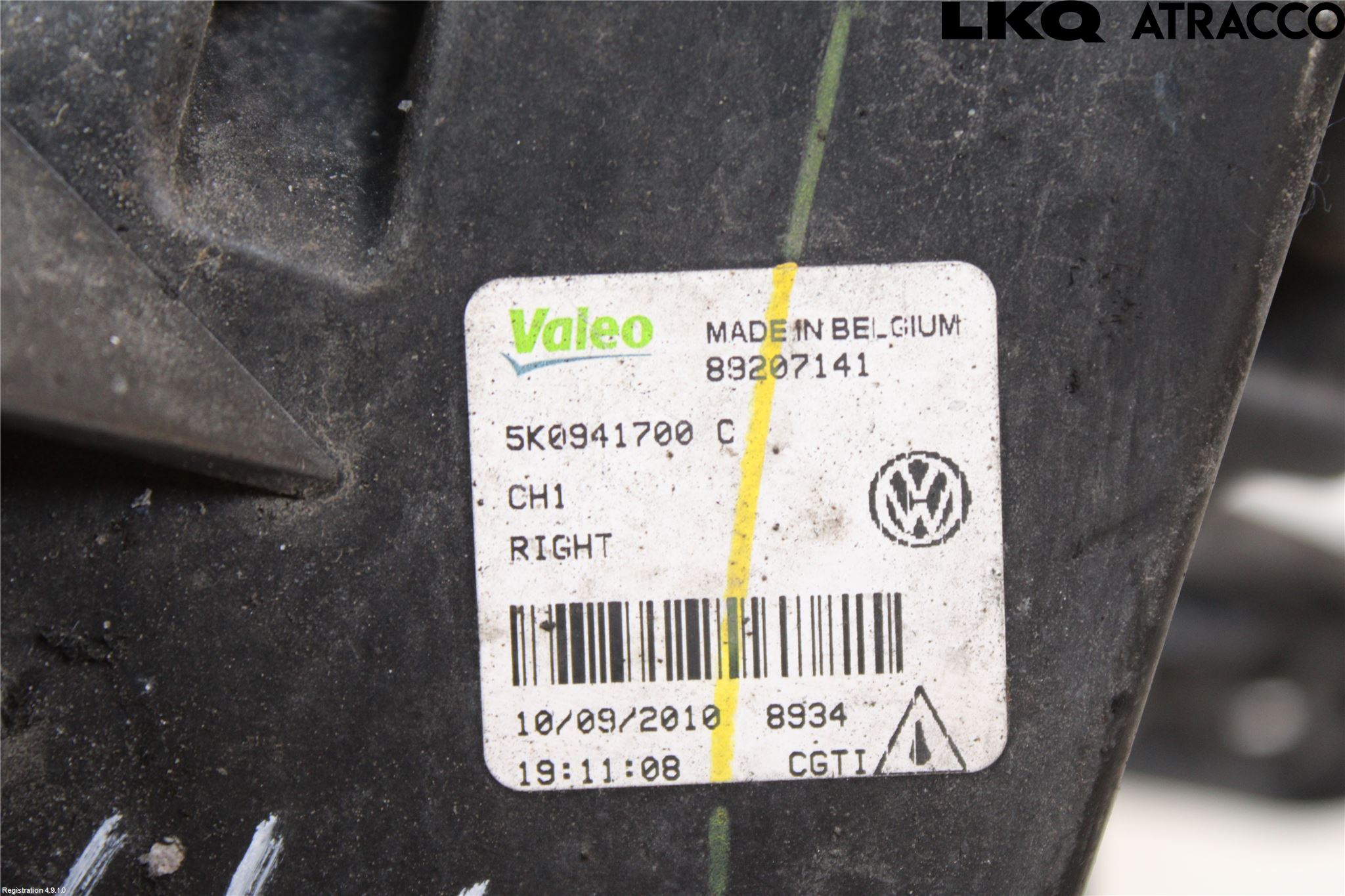 Volkswagen VW GOLF VI 09-13 Frontlykt-Kurve-Tåkelys