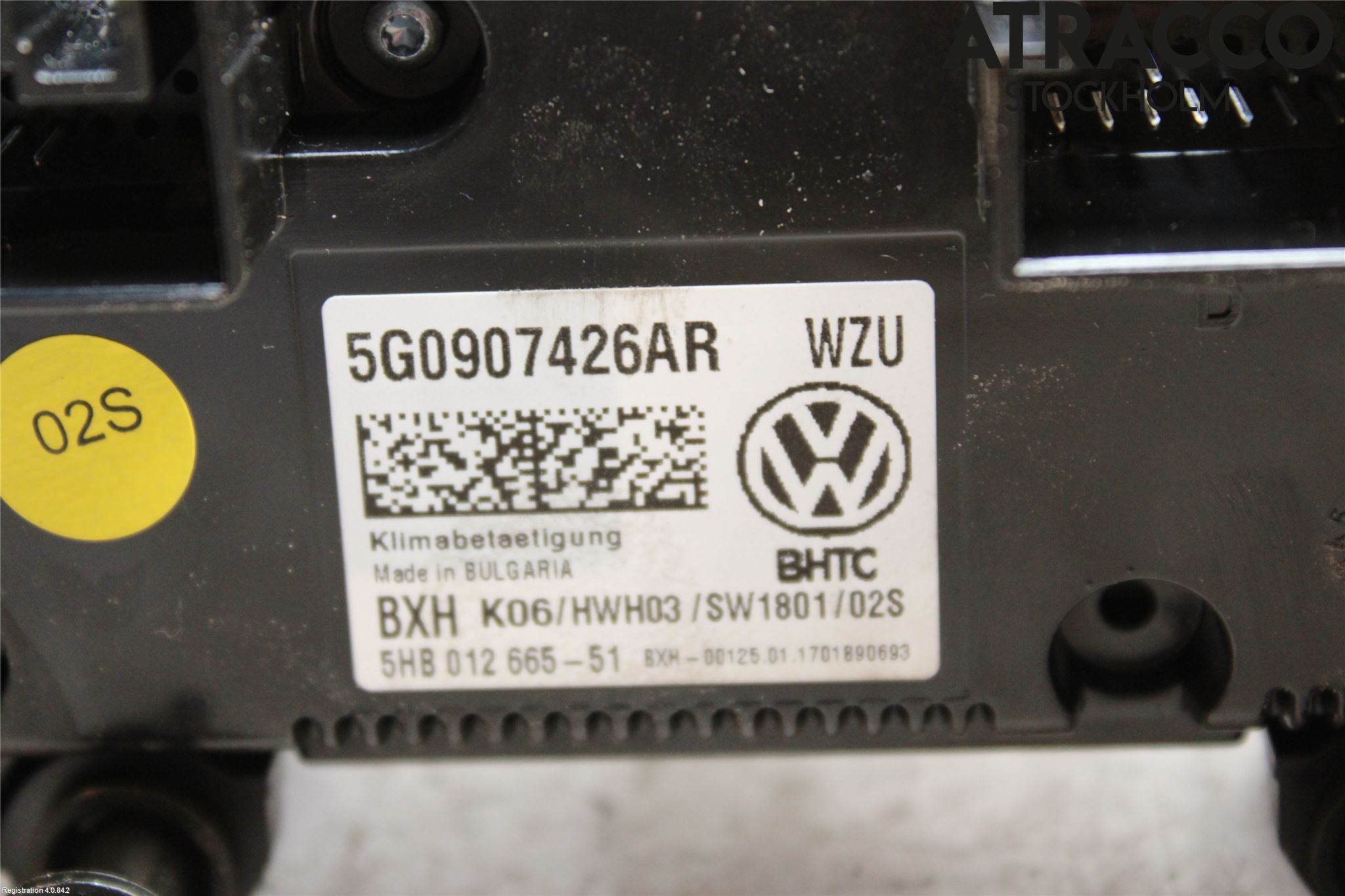Volkswagen VW GOLF / E-GOLF VII 13-20 Varme Ac Betjening-Display