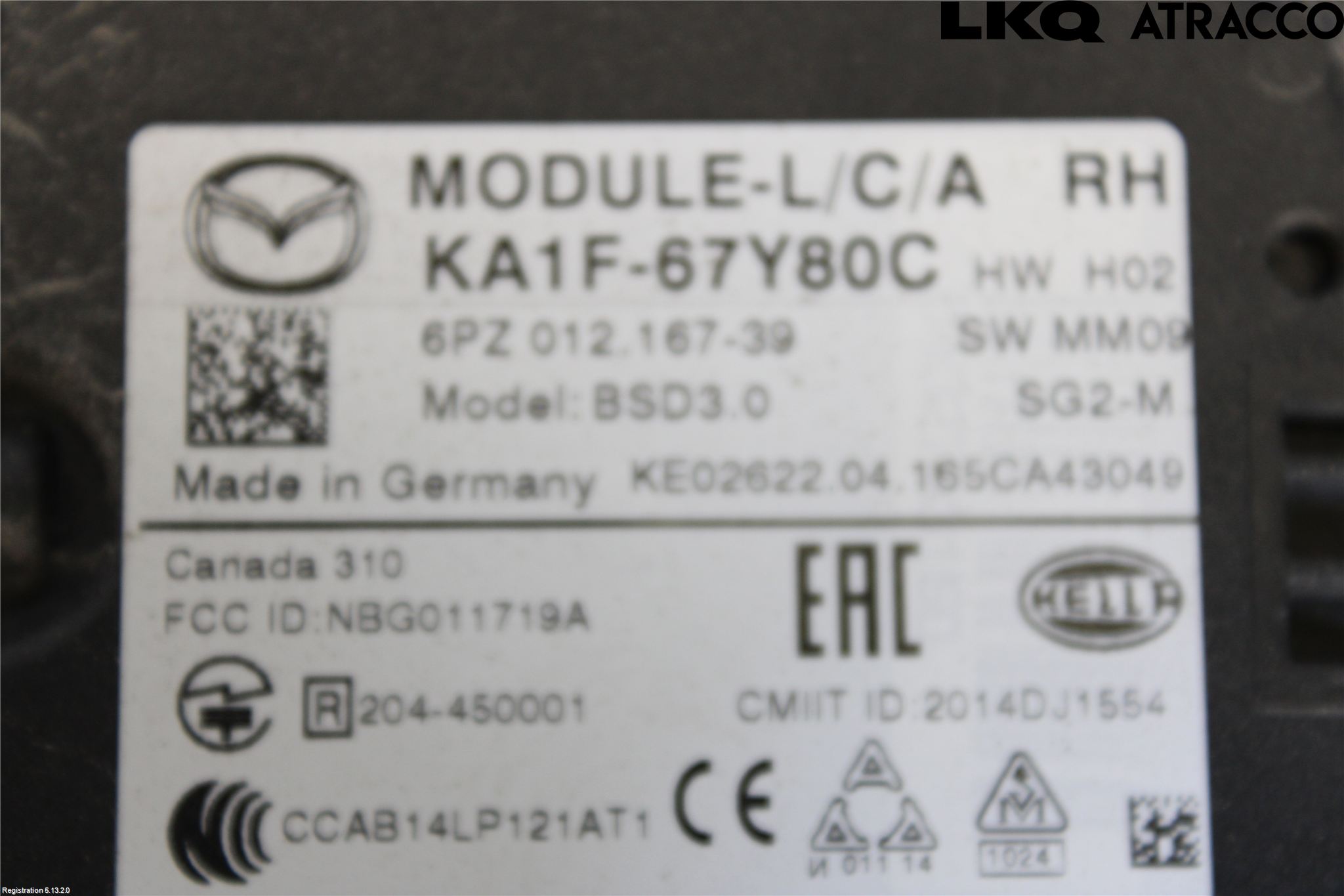Mazda CX-5 12-17 Sensor Kollisjonsbeskyttelse