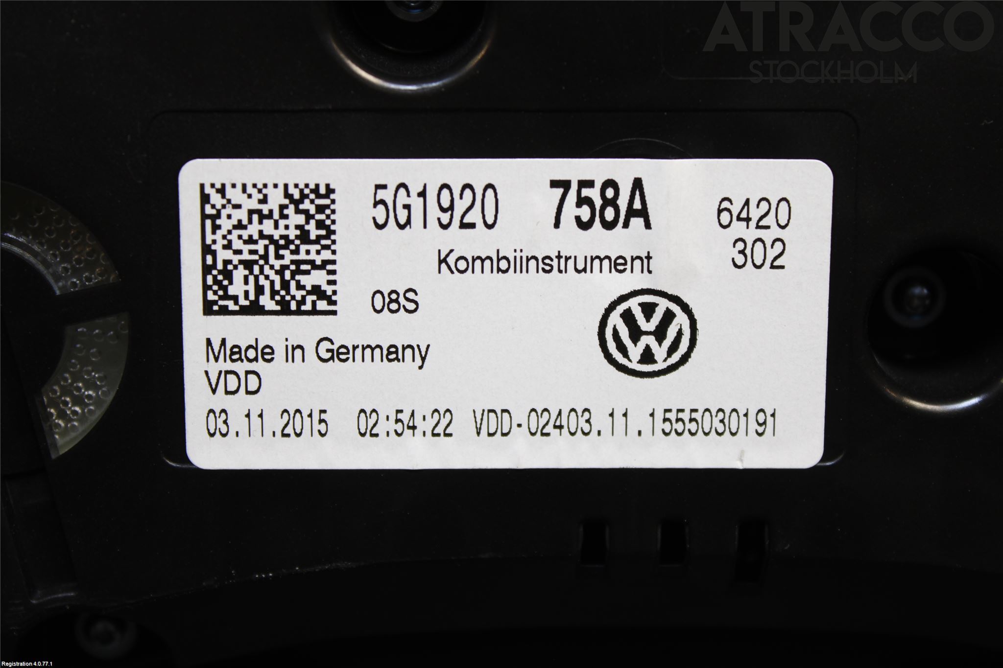 Volkswagen VW GOLF / E-GOLF VII 13-20 Instr Kombinert