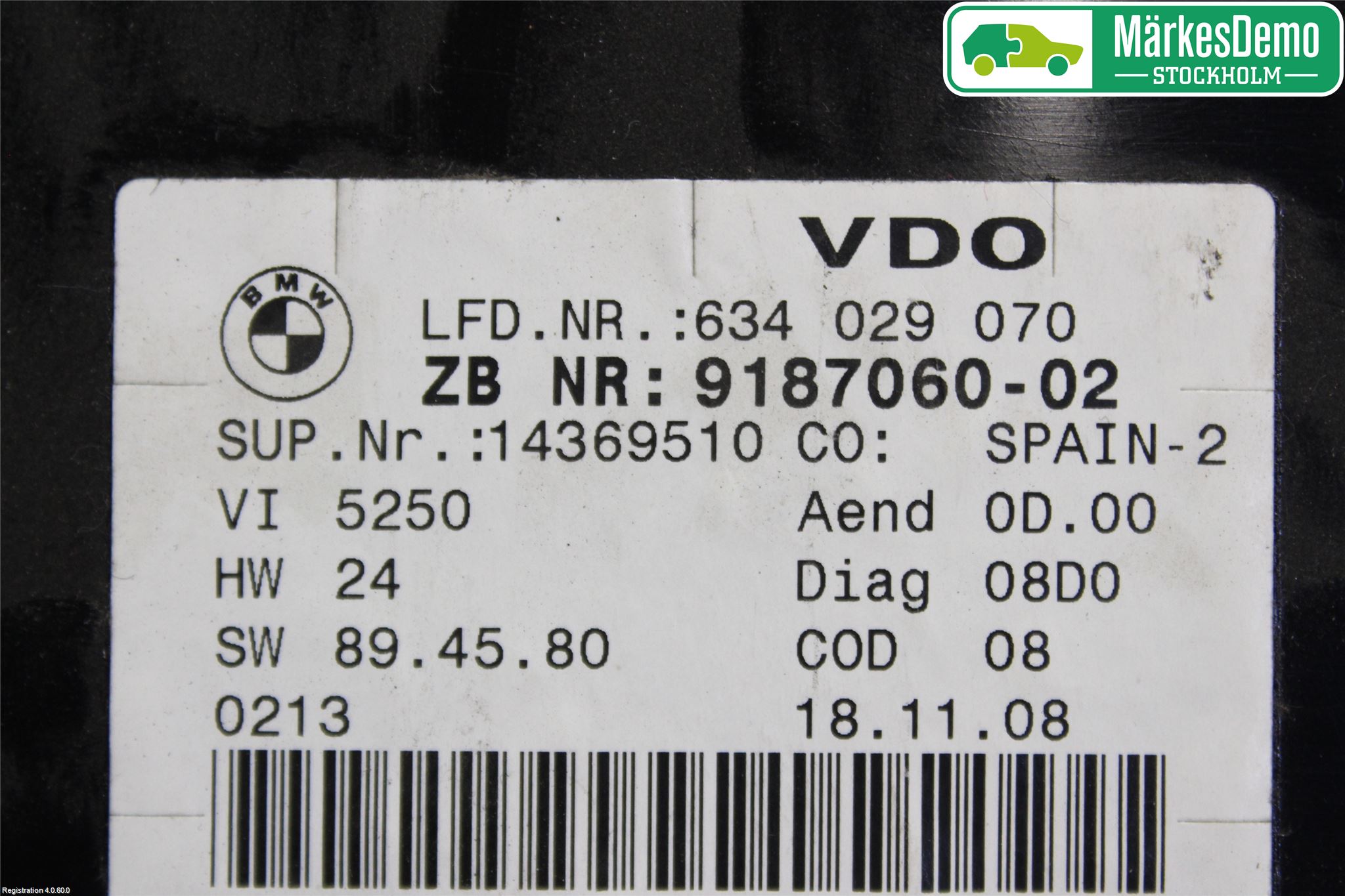 BMW 3 E90/91 SED/TOU 05-12 Instr Kombinert