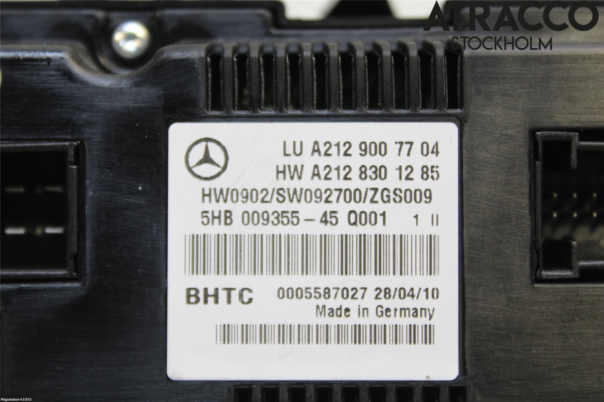 Mercedes-Benz MB E-KLASS (W212) 09-16 Varme Ac Betjening-Display