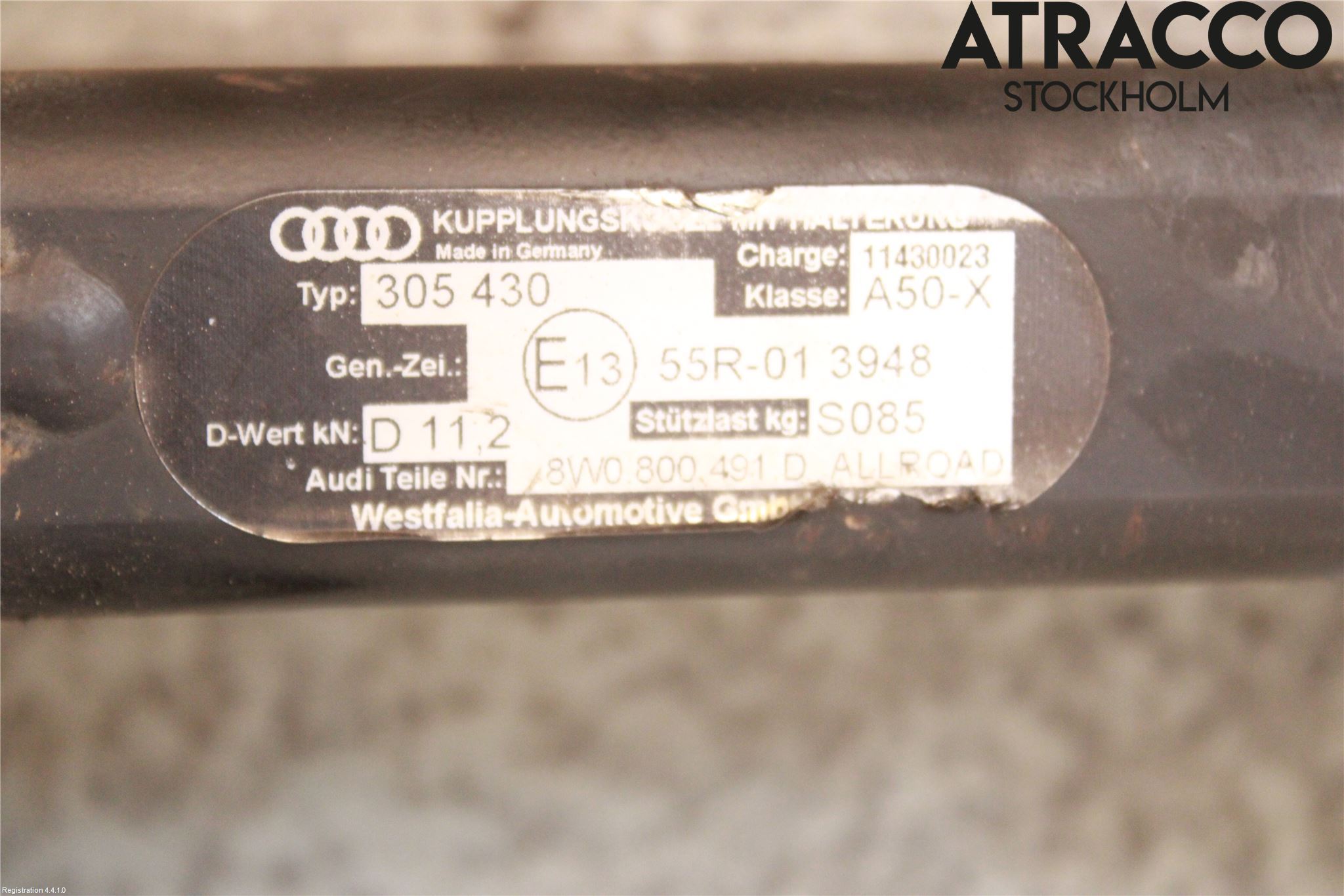 Audi A4/S4 B9 16-19 Tilhengerfeste