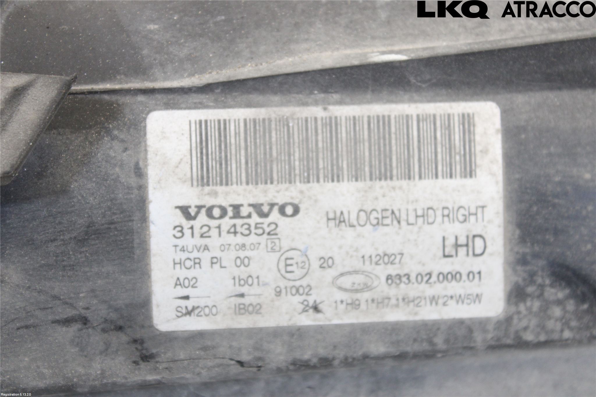 Volvo V70 08-13 Frontlykt Høyre