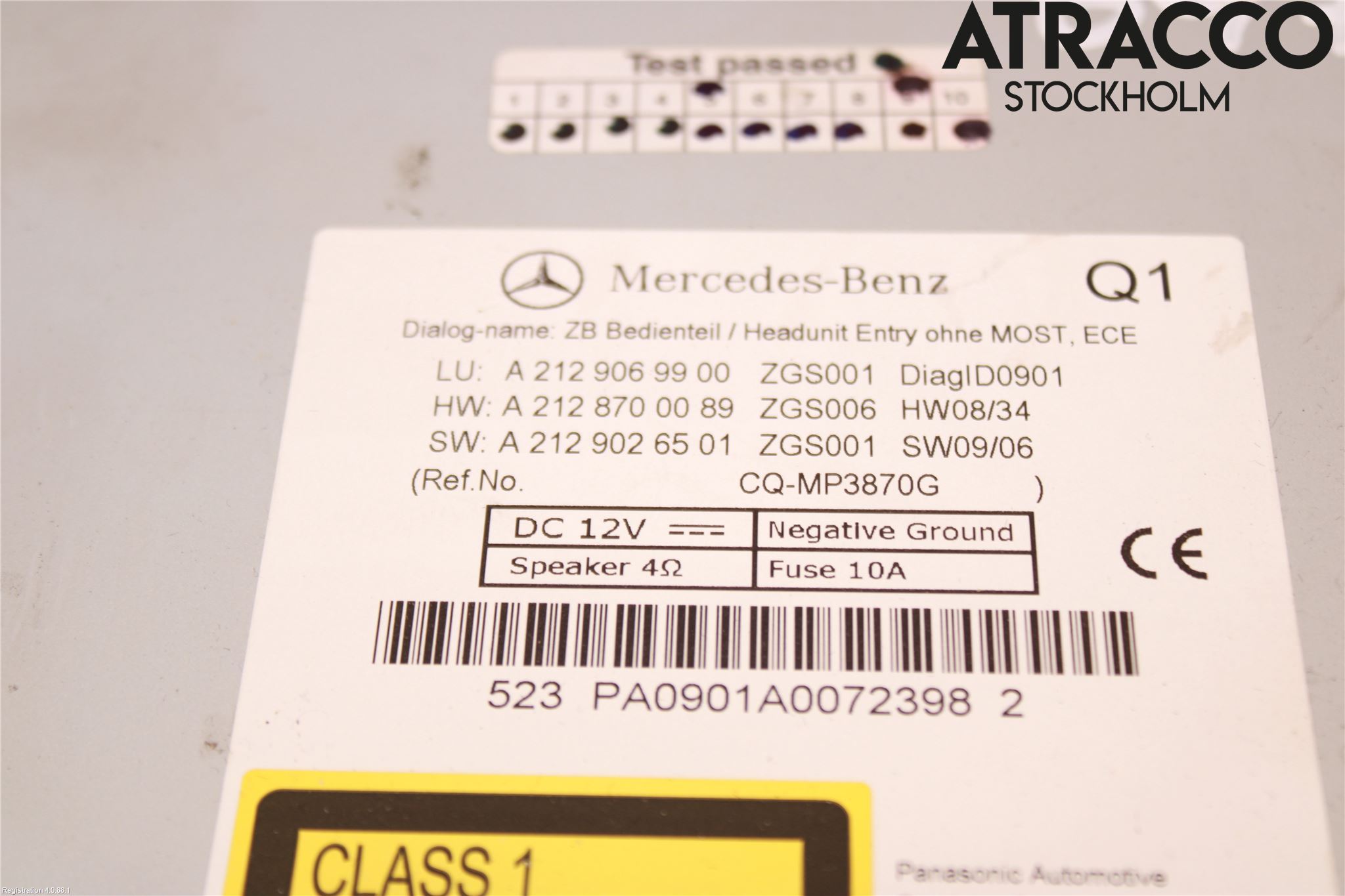 Mercedes-Benz MB E-KLASS (W212) 09-16 Stereo Radio Med Cd