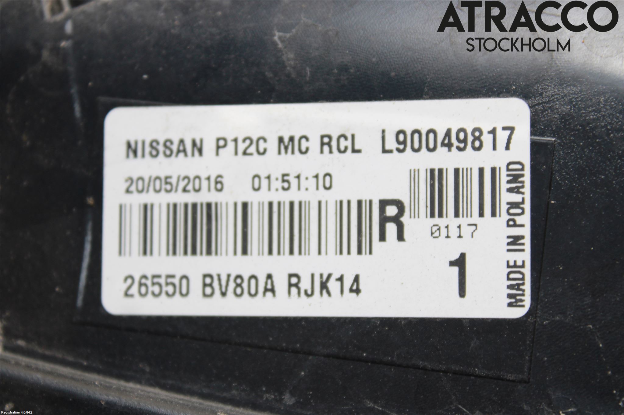 Nissan JUKE 14-19 Baklykt Høyre