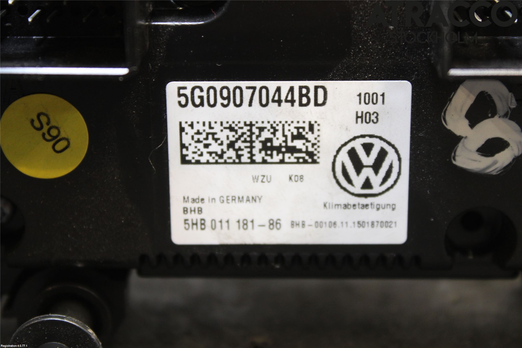 Volkswagen VW GOLF / E-GOLF VII 13-20 Varme Ac Betjening-Display