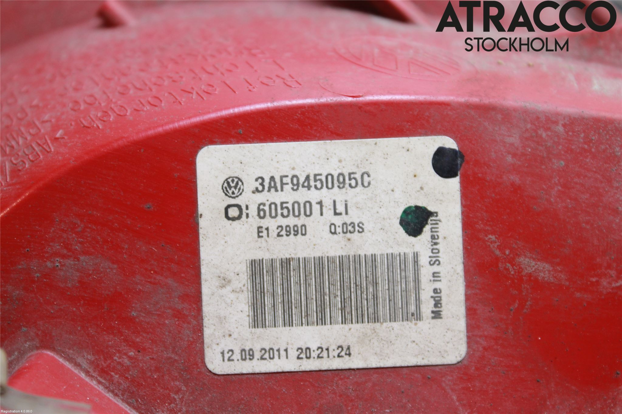 Volkswagen VW PASSAT 11-14 Baklykt Venstre
