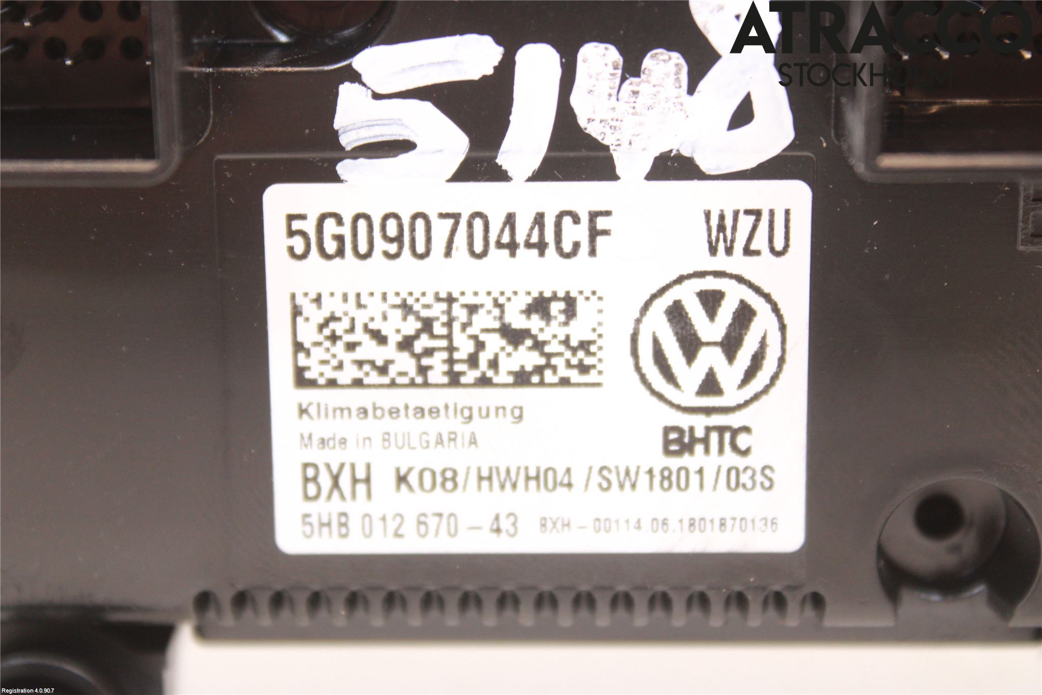 Volkswagen VW GOLF / E-GOLF VII 13-20 Varme Ac Betjening-Display