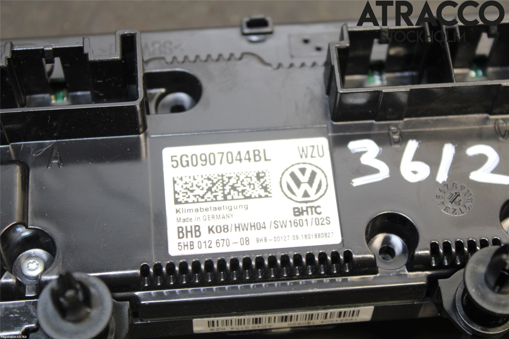 Volkswagen VW GOLF / E-GOLF VII 13-20 Varme Ac Betjening-Display