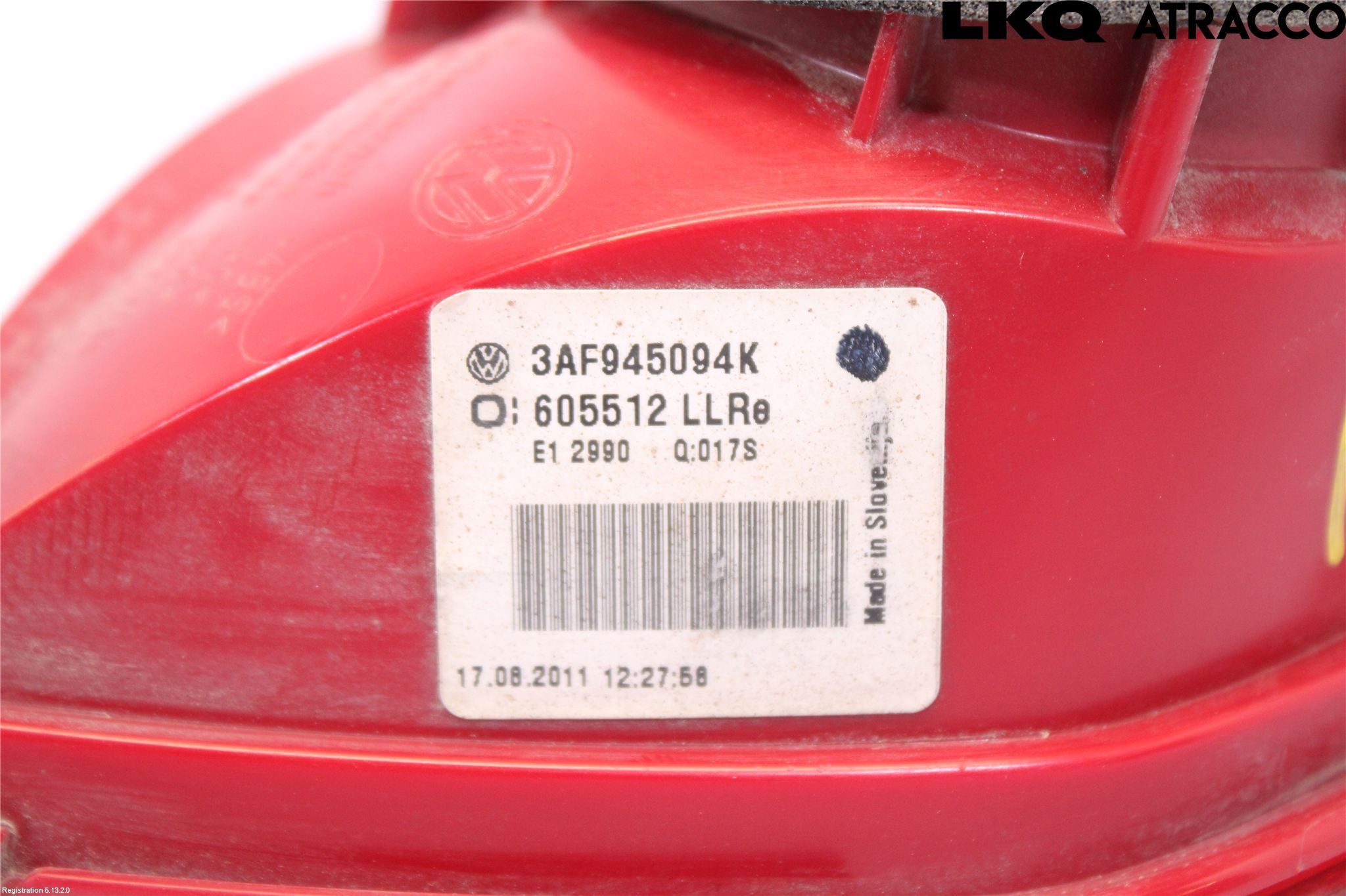 Volkswagen VW PASSAT 05-11 Baklykt Høyre  På Luke(Indre)