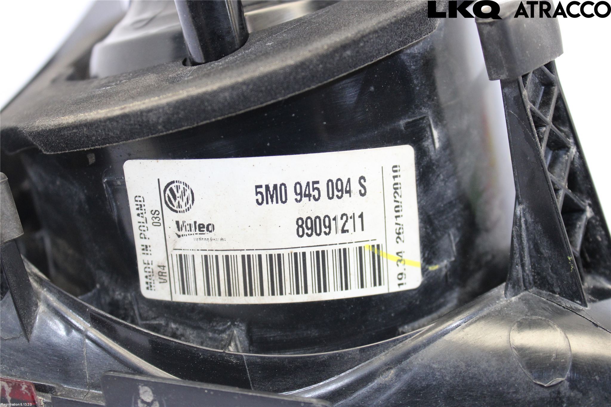 Volkswagen VW GOLF PLUS/CROSS GOLF 04-14 Baklykt Høyre  På Luke(Indre)