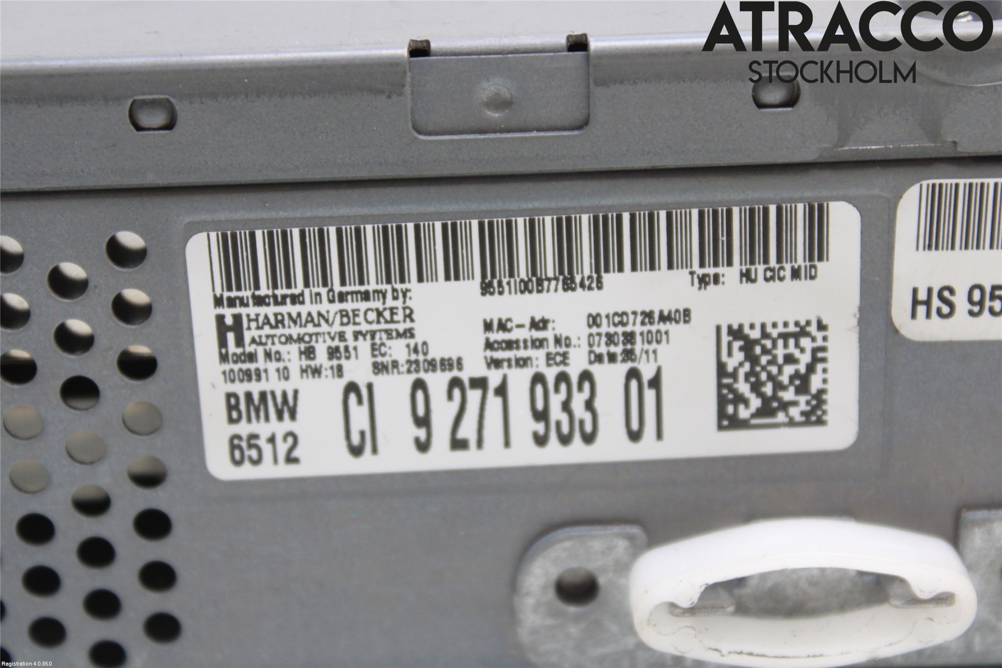 BMW 5 F10/F11/F18 09-17 Stereo Radio Med Cd