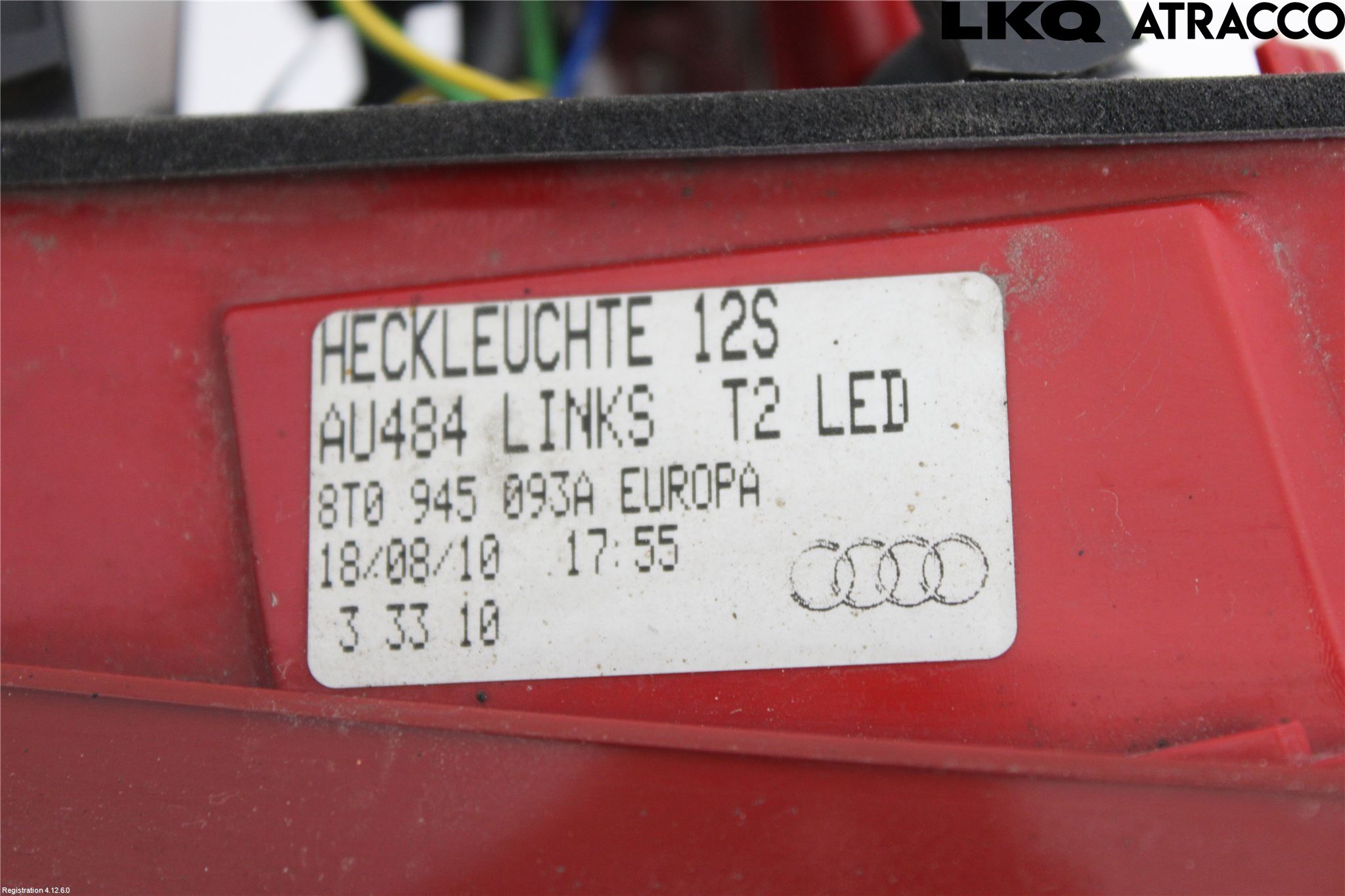 Audi A5 07-16 Baklykt Venstre  På Luke(Indre