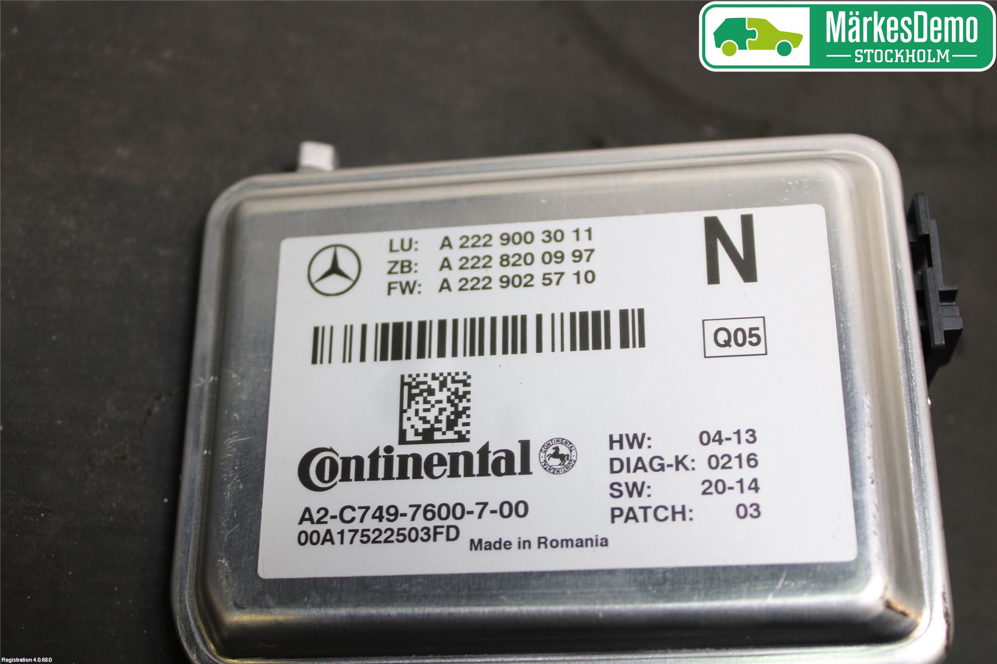 Mercedes-Benz MB C-KLASS (W205) 14-21 Sensor Kollisjonsbeskyttelse