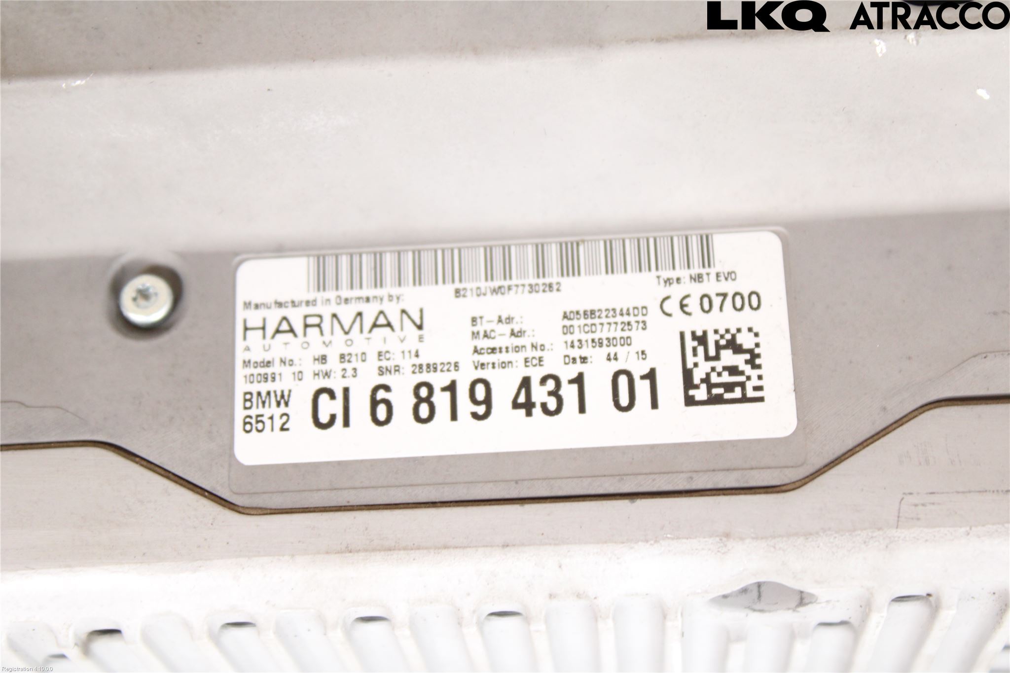 BMW 7 G11/G12 15-22 Stereo Radio Med Cd