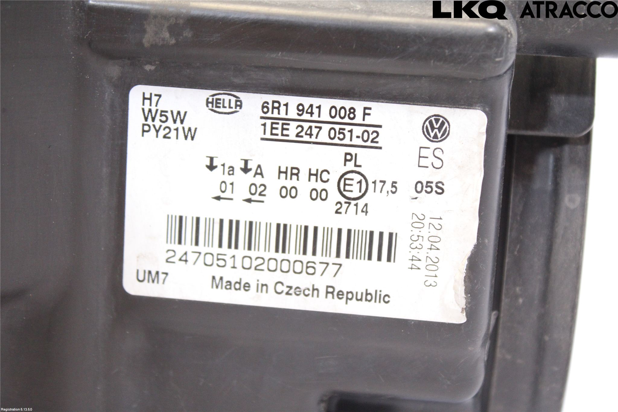 Volkswagen VW POLO 10-17 Frontlykt Høyre