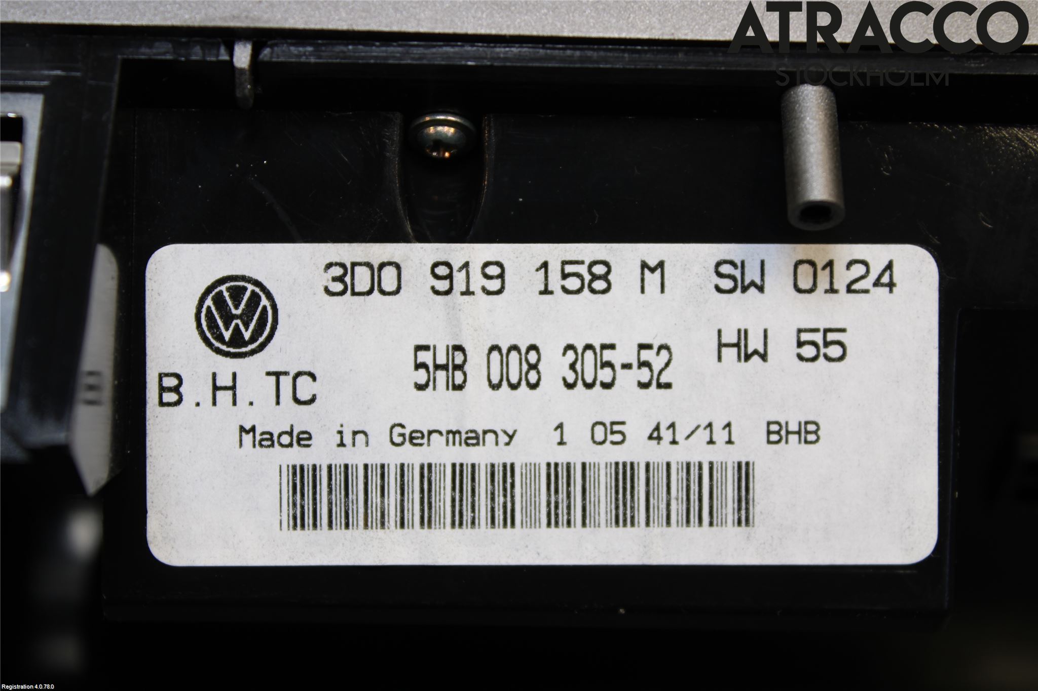 Volkswagen VW PHAETON Varme Ac Betjening-Display