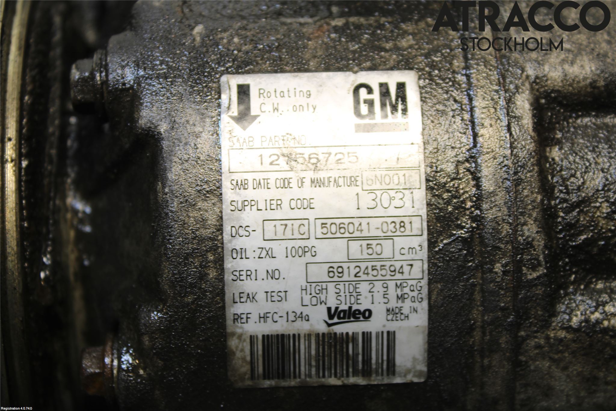 Saab 9-5     06-10 Varme Ac Kompressor